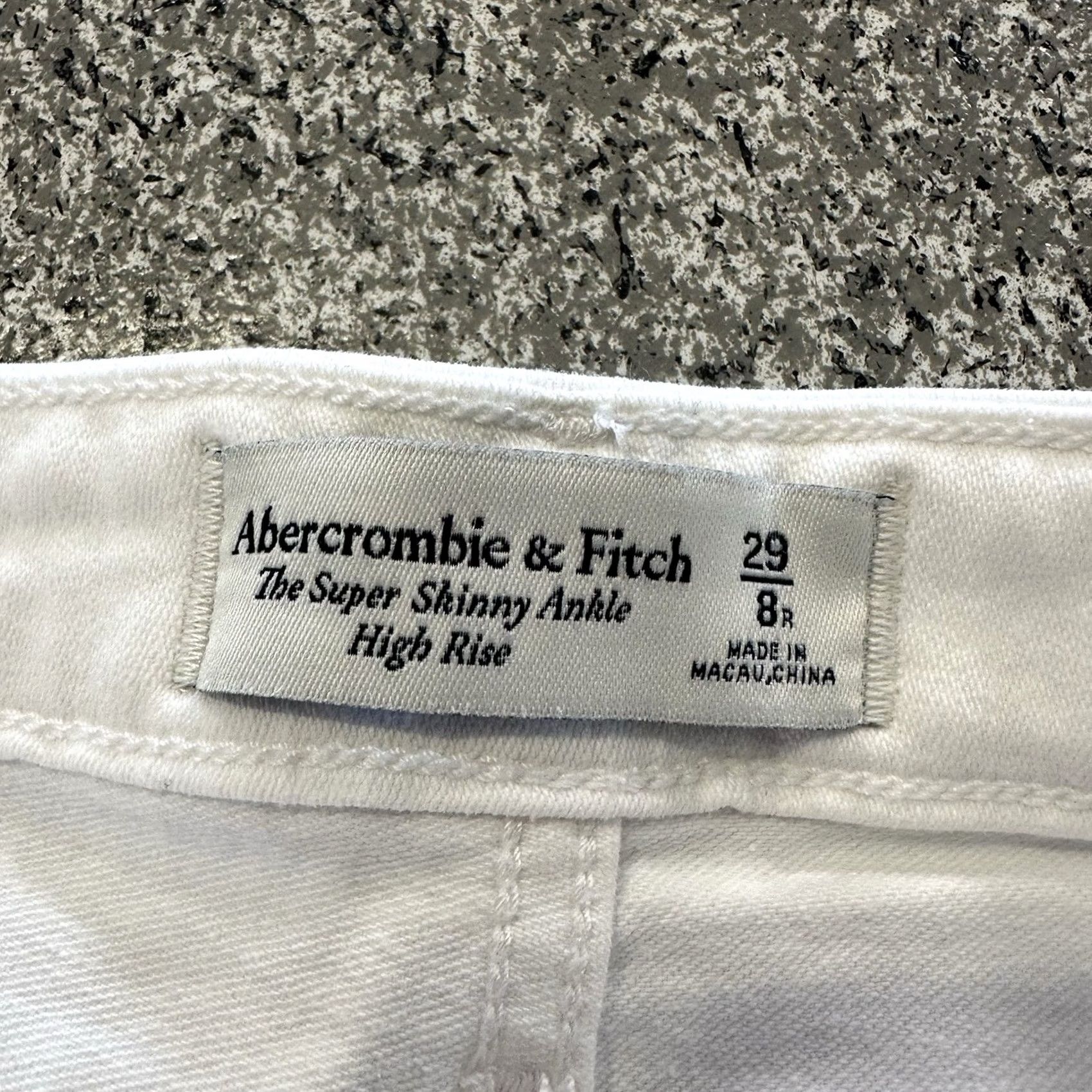 Abercrombie & Fitch Abercrombie & Fitch Jeans Womens 8 29x27 Super Skinny Ankle High Rise White Size 29" - 4 Thumbnail