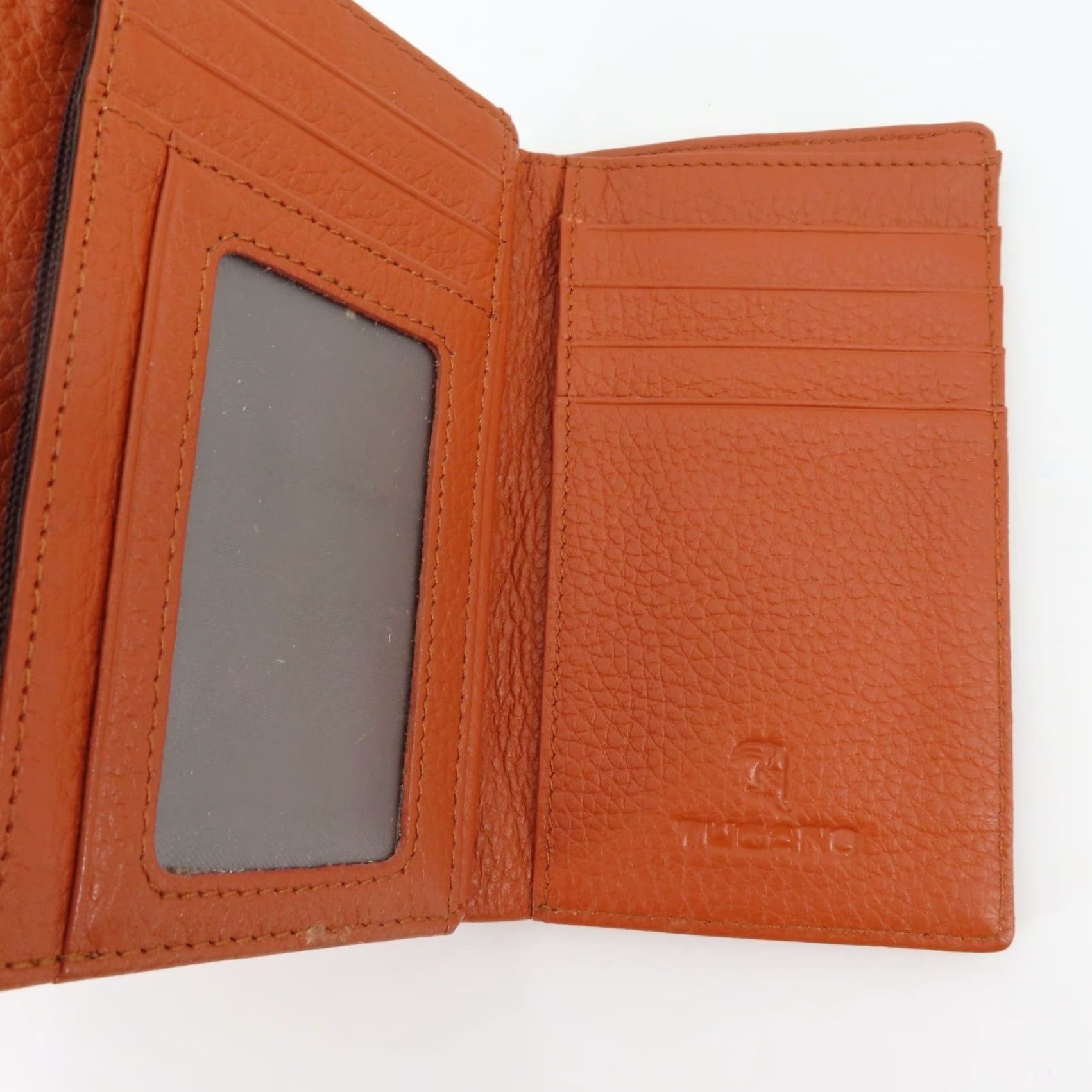Vintage VINTAGE Tucano Wallet Brown Plaid Check Embossed Leather Folding Gold Silver Tone Metal Women Size ONE SIZE - 6 Thumbnail