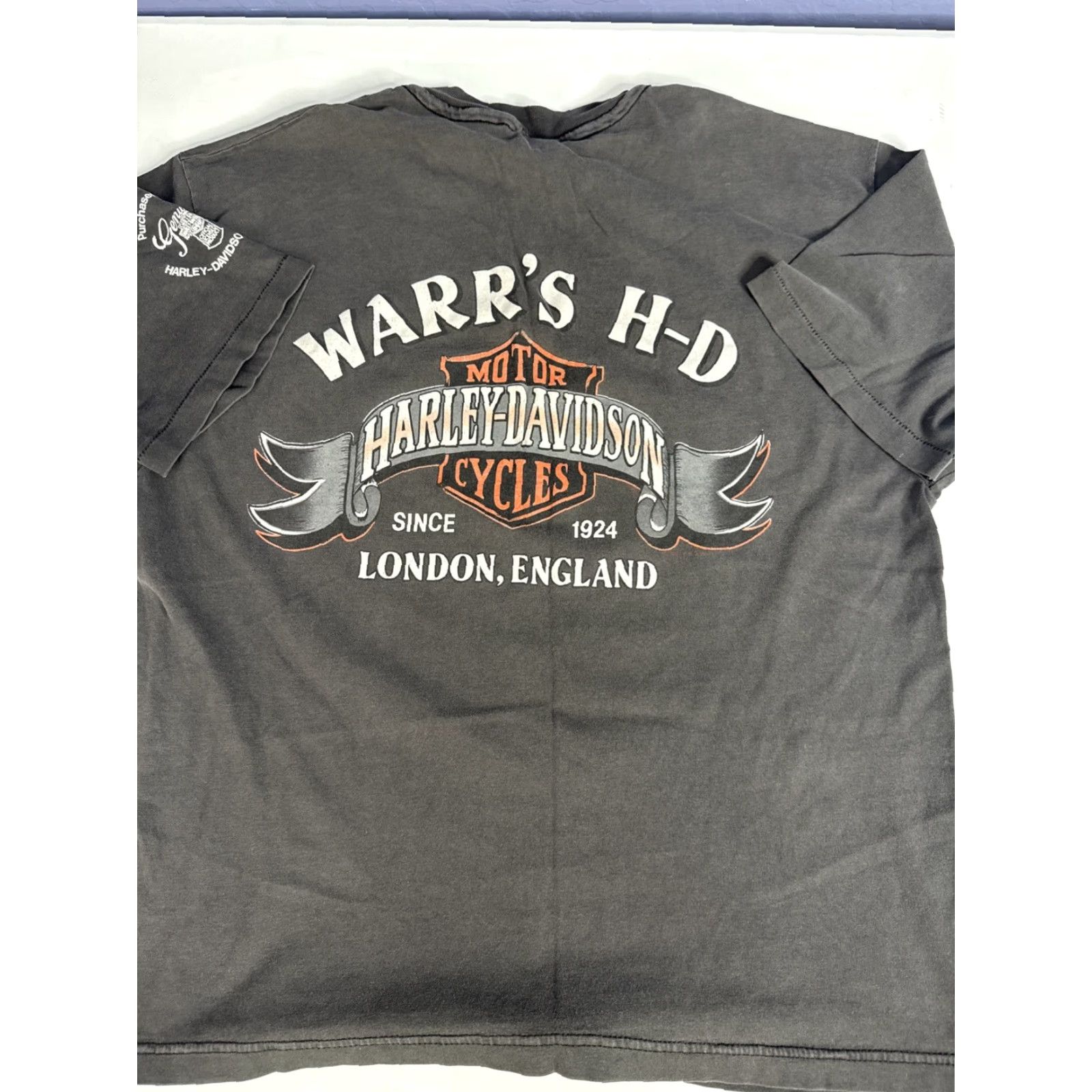 Harley Davidson VINTAGE Harley-Davidson Hanes Beefy-T Shirt London Tee XL Black Logo Men Size US XL / EU 56 / 4 - 3 Thumbnail