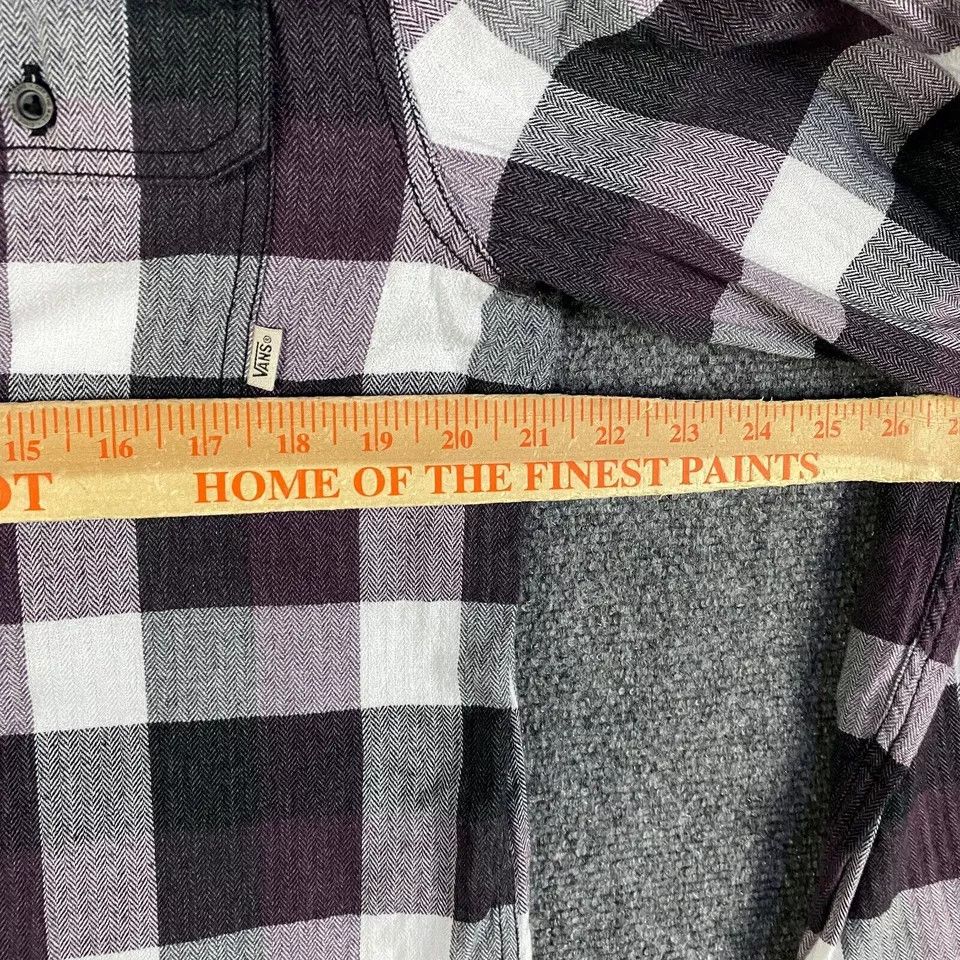Vans Vans Shirt Men's Large Button Up Check Purple Long Sleeve Size US L / EU 52-54 / 3 - 4 Thumbnail