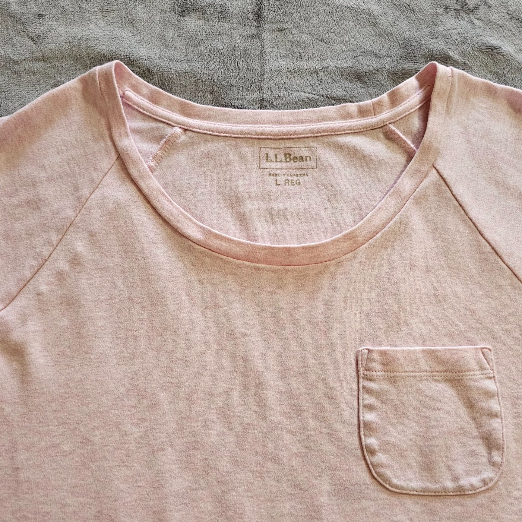 Vintage LL Bean Top Shirt Womens Large Pink Short Sleeve Round Neck Stretch Solid Basic Size L / US 10 / IT 46 - 2 Thumbnail