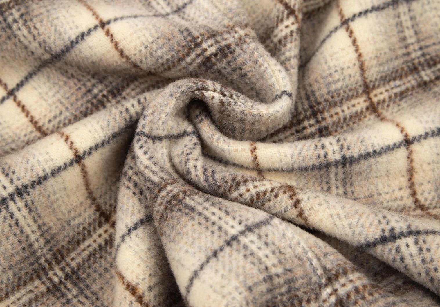 Armani Check Wool Blend Jacket in Cream, Size 42 Size US XXS / EU 40 - 14 Thumbnail