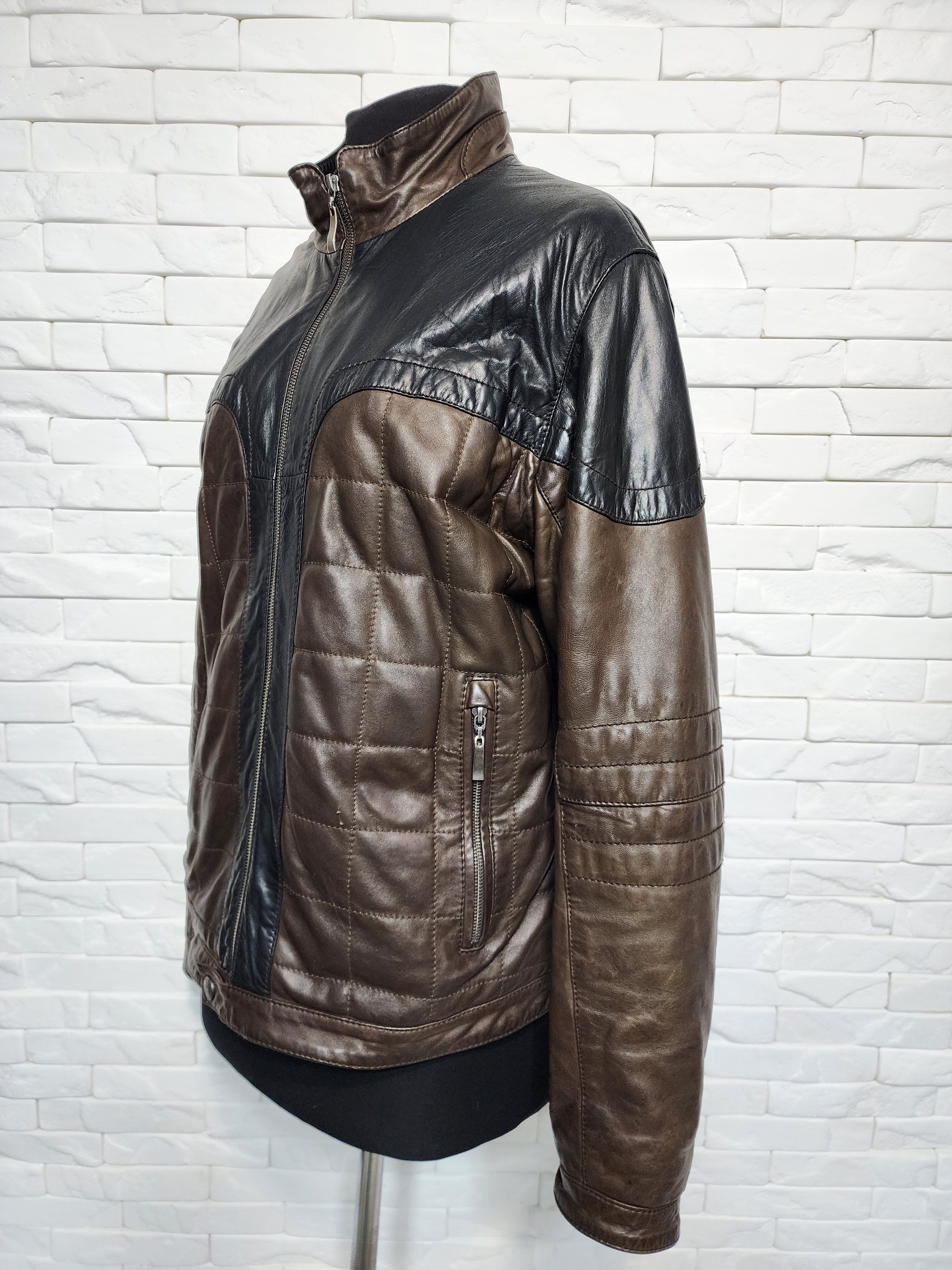 Genuine Leather Brown Genuine Leather Jacket: Men's Metal Zipper Size US L / EU 52-54 / 3 - 2 Thumbnail