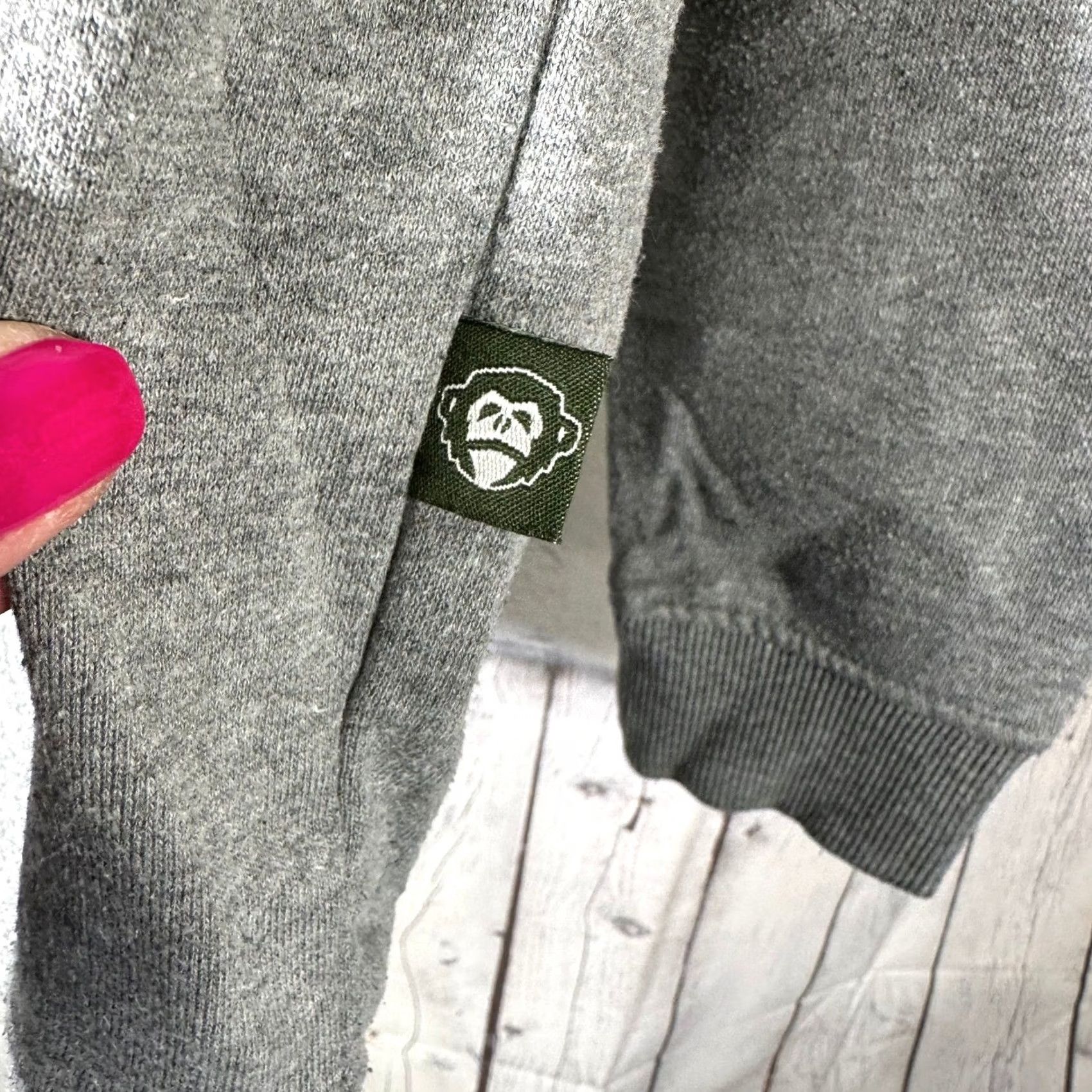 Howler Brothers Howler Brothers Hoodie Mens Gray Pullover Graphic Print Monkey Logo Zip Pocket Hooded Size US M / EU 48-50 / 2 - 6 Thumbnail