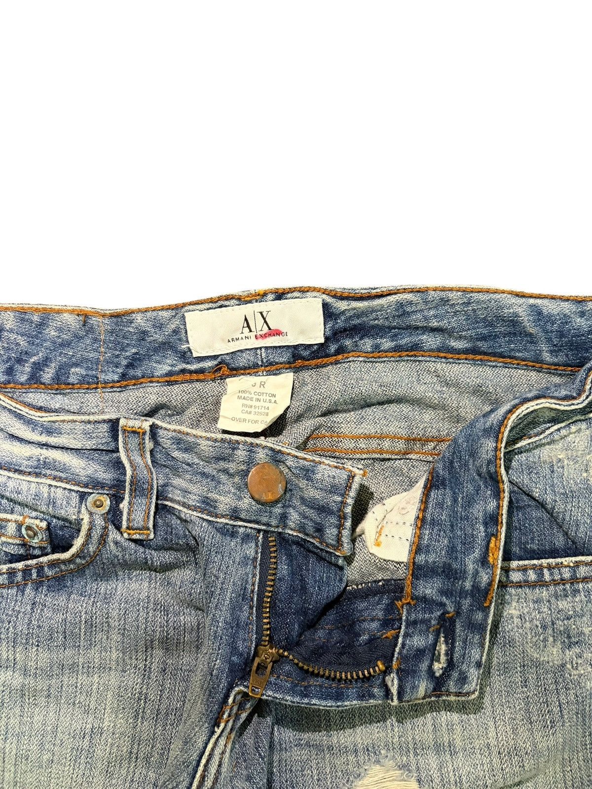 Armani Exchange Vintage Armani Exchange Distress Low Rise Flare Jeans Size 27" / US 4 / IT 40 - 5 Thumbnail