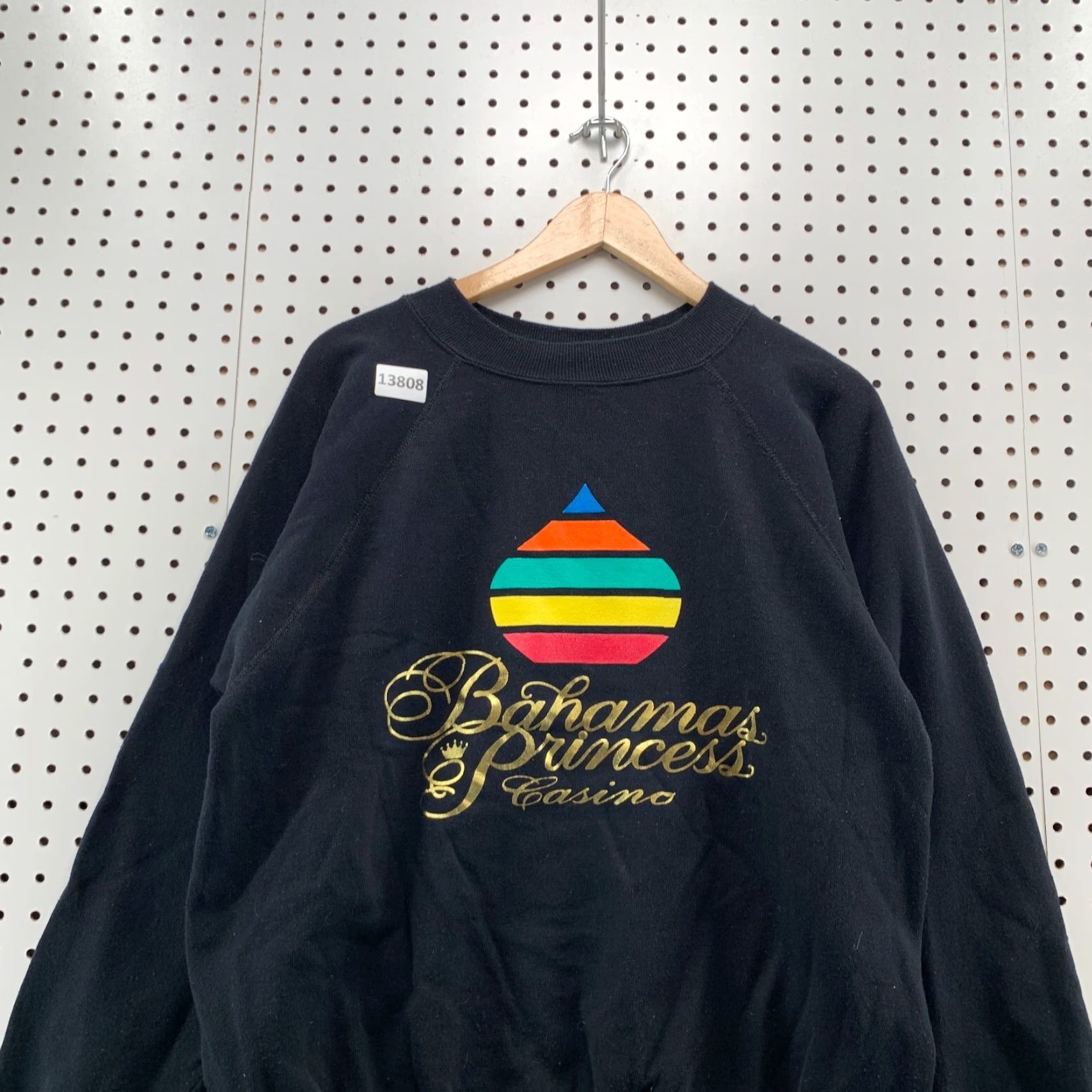 Logo 7 VINTAGE Ultra Sweats Sweatshirt Black Adult Large Bahamas Princess Water Drop Logo Logo Pullover Crew Neck All Seasons Mens Size US L / EU 52-54 / 3 - 7 Thumbnail