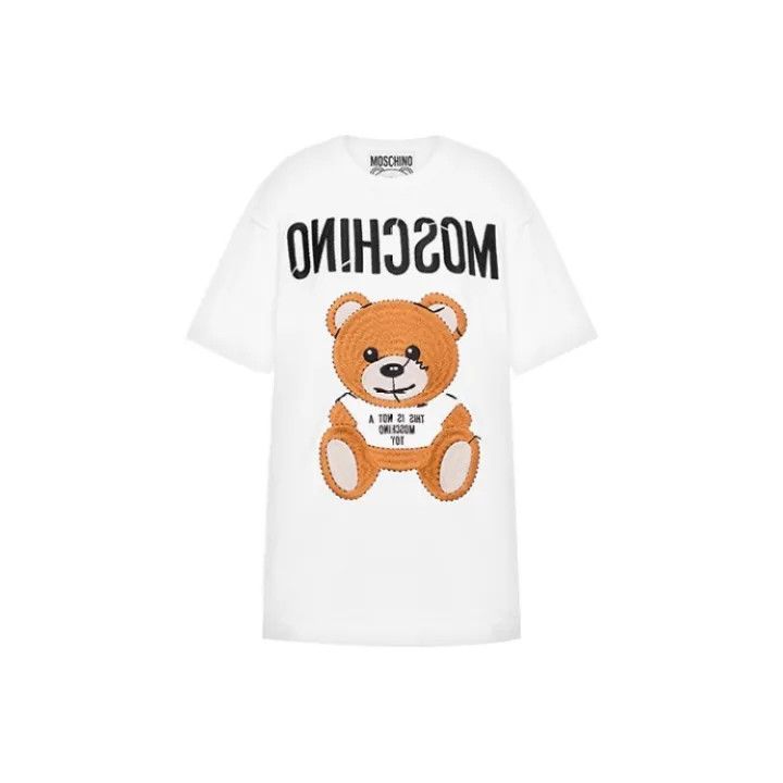 Moschino Moschino SS21 Bear Print White T-Shirt 0079 Size S / US 4 / IT 40 - 1 Thumbnail
