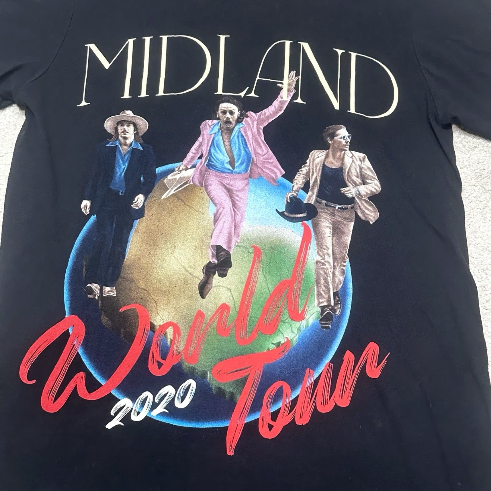Vintage Midland Band T Shirt Black Mens Small 2020 World Tour Shirt Size US M / EU 48-50 / 2 - 3 Thumbnail