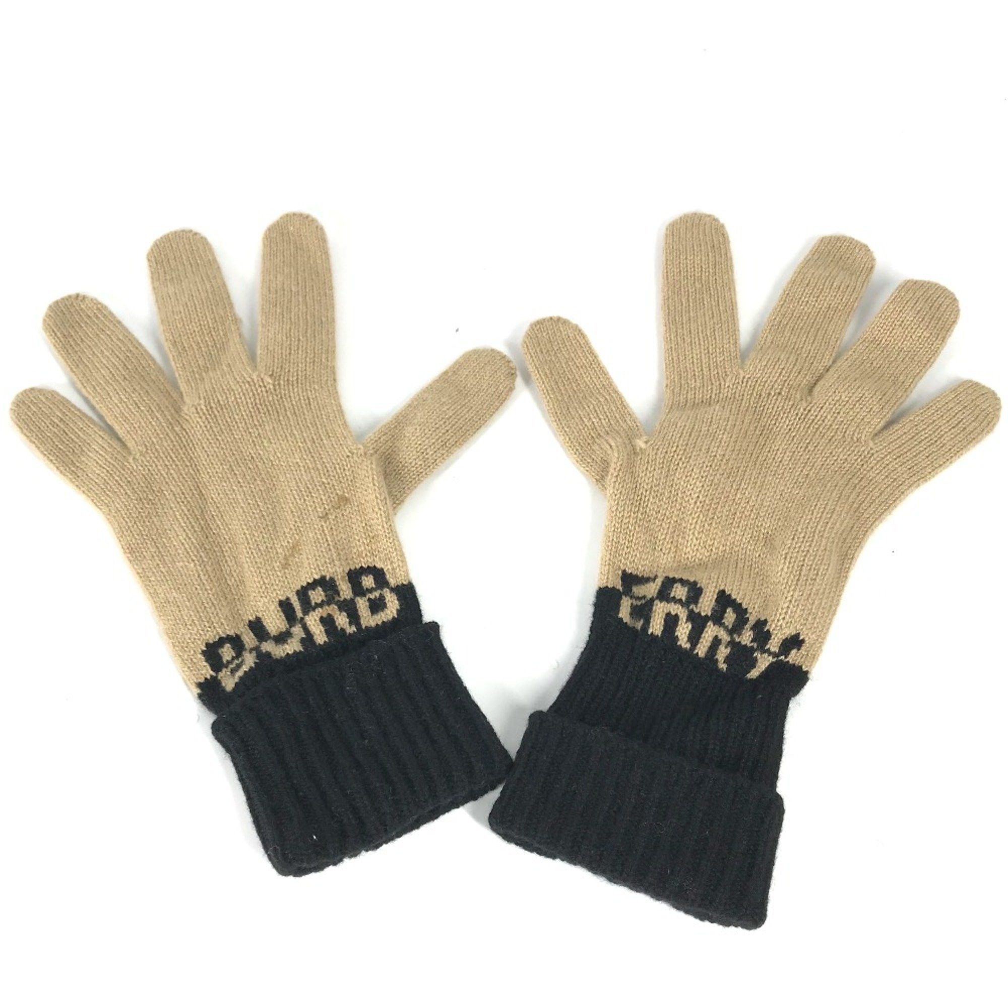 Burberry Burberry Bicolor Glove gloves Beige Black Size ONE SIZE - 1 Thumbnail