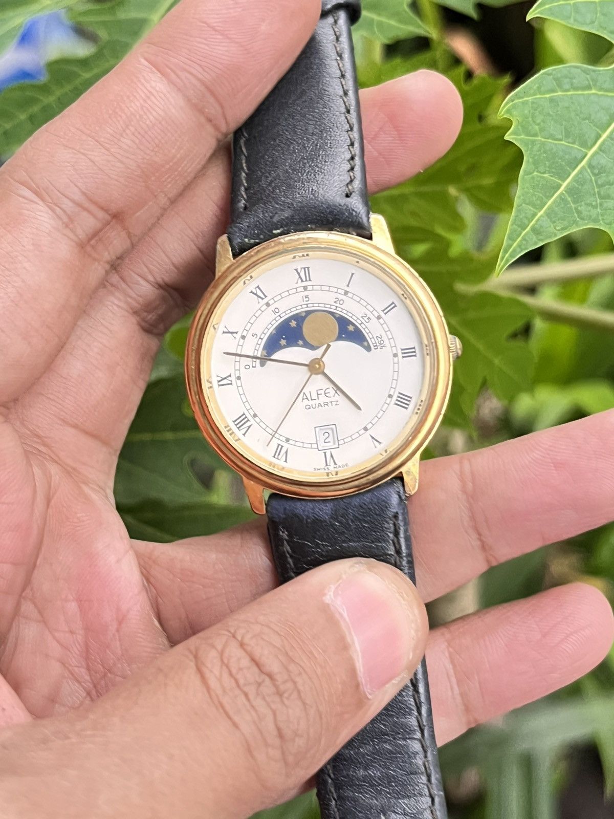 Vintage vintage watch alfex moonphase Size ONE SIZE - 11 Thumbnail