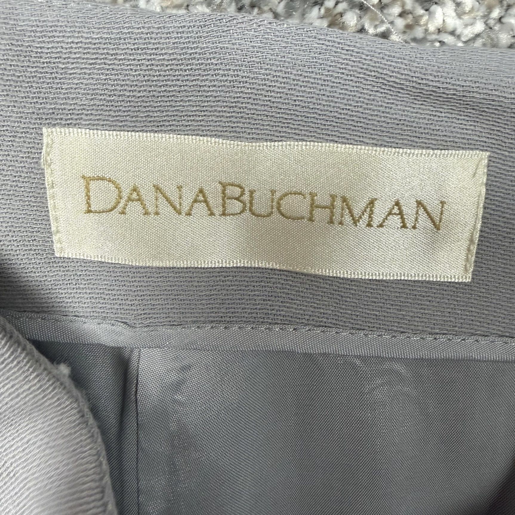 Vintage VTG 90s Dana Buchman Skirt Women 10 Wool Grey A-Line Knee-Length Solid Dry Clean Size 32" / US 10 / IT 46 - 4 Thumbnail