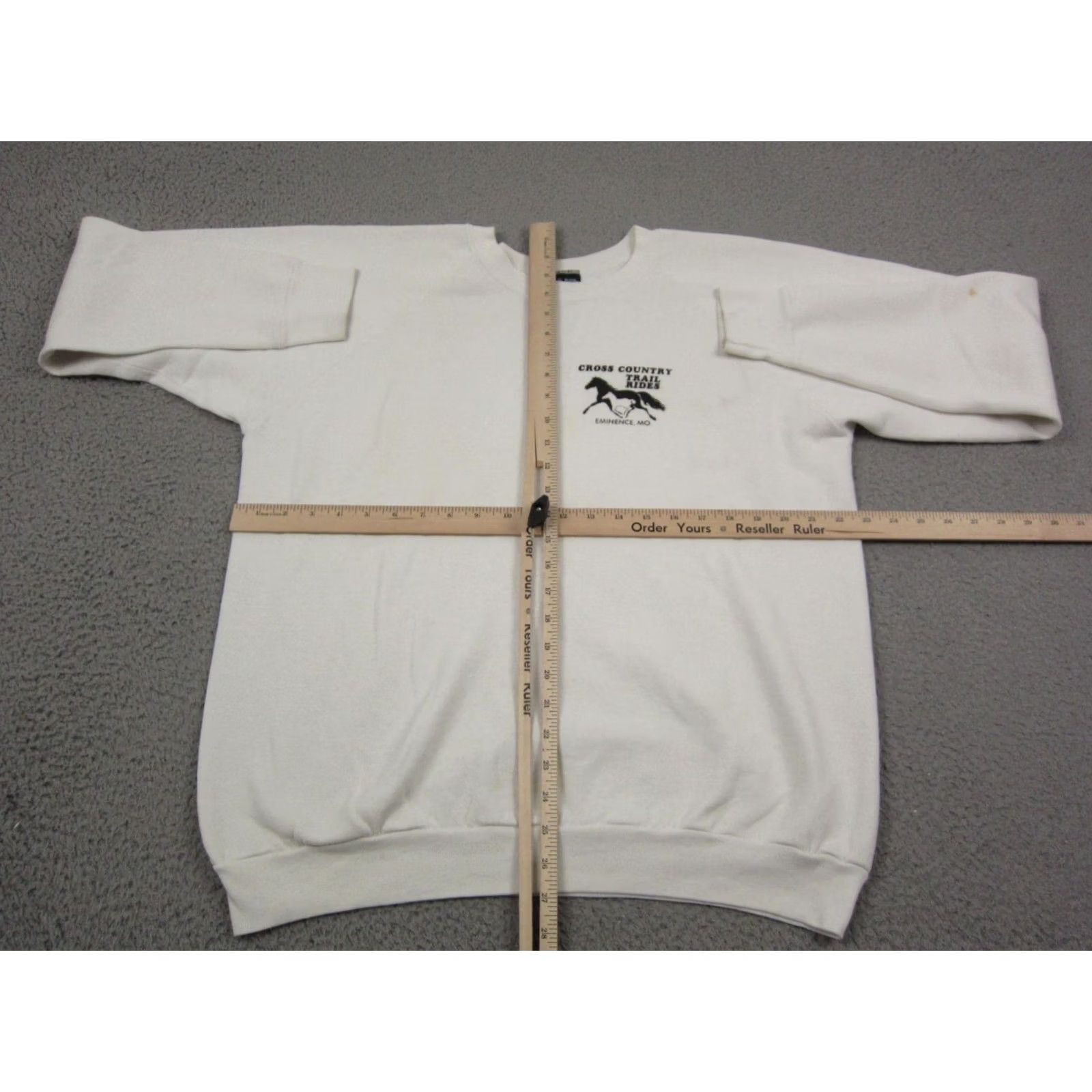 Vintage Vintage Cross Country Trail Rides Sweatshirt Mens XL White USA Made Screen Star 90s Pullover Crew Neck Long Sleeve Fleece Shirt Size US XL / EU 56 / 4 - 7 Thumbnail