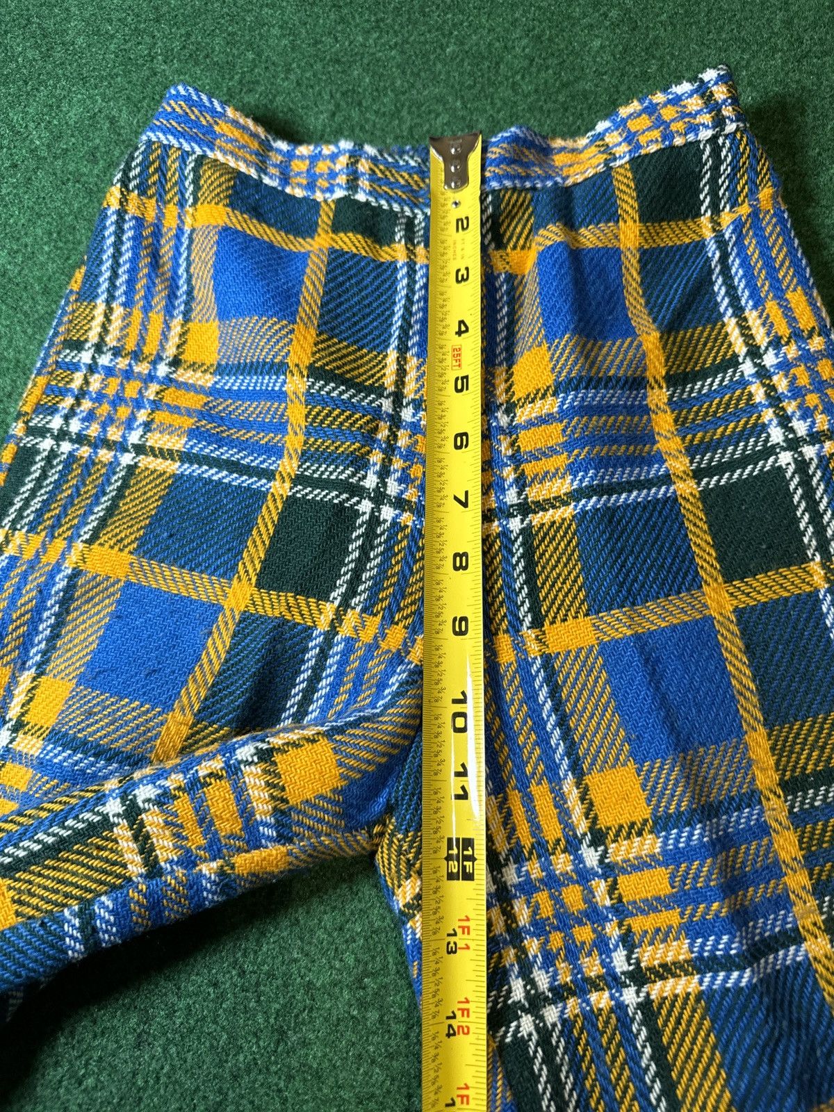 Vintage Vtg 70s Plaid Flare Disco Juinor 22x24 Bell Bottom Pants Size 22" - 11 Thumbnail