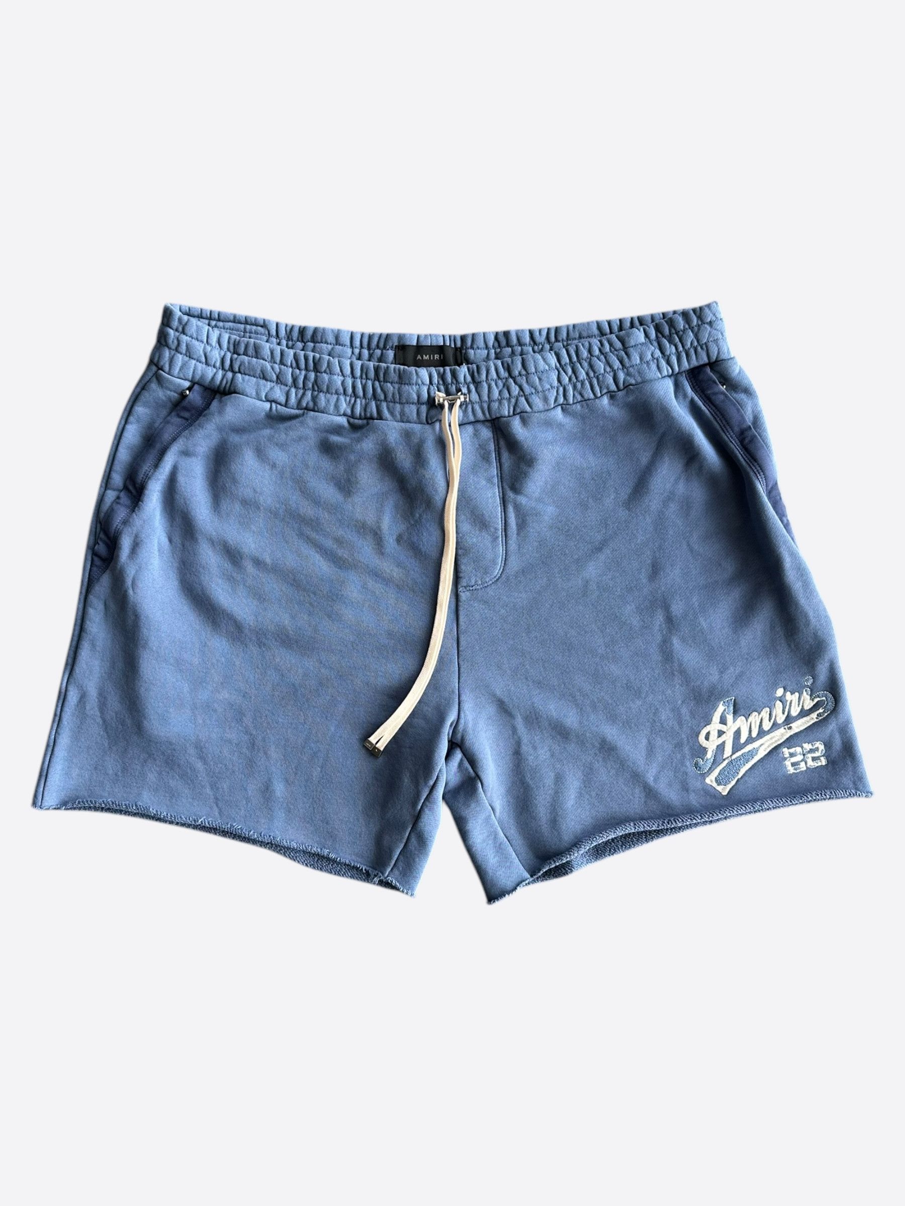 Amiri Amiri Blue & White 22 Logo Shorts Size US 38 / EU 54 - 1 Thumbnail