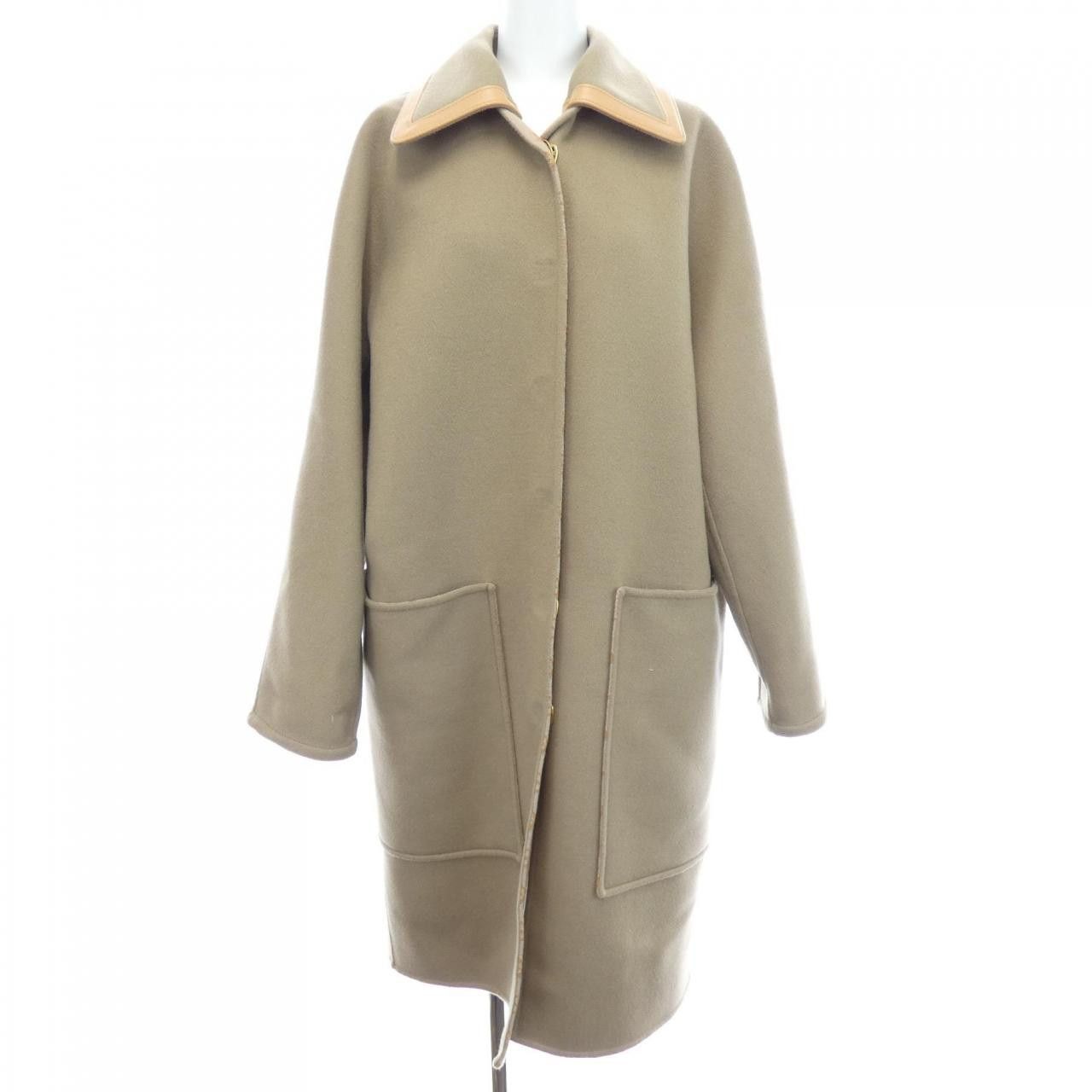 Louis Vuitton Louis Vuitton Louis Vuitton Removable Collar Double Face Coat Textile Outerwear FPCO29AIG DUTY FREE for USA Size ONE SIZE - 1 Thumbnail