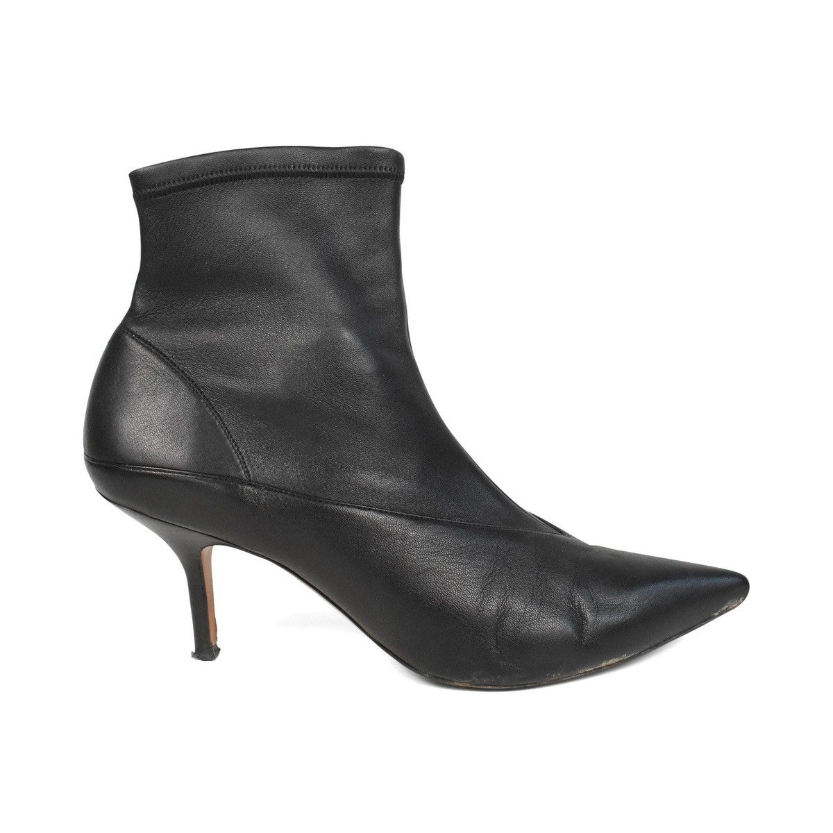 Celine Celine Black Leather Heel Boots Size US 9.5 / IT 39.5 - 1 Thumbnail