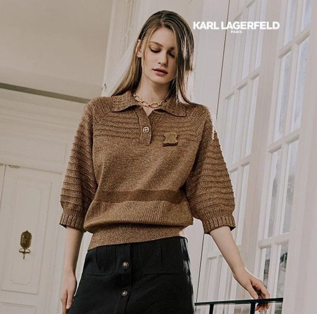 Karl Lagerfeld Vintage KARL LAGERFELD Women's Knit Viscose Sweater Blouse Size L / US 10 / IT 46 - 1 Thumbnail