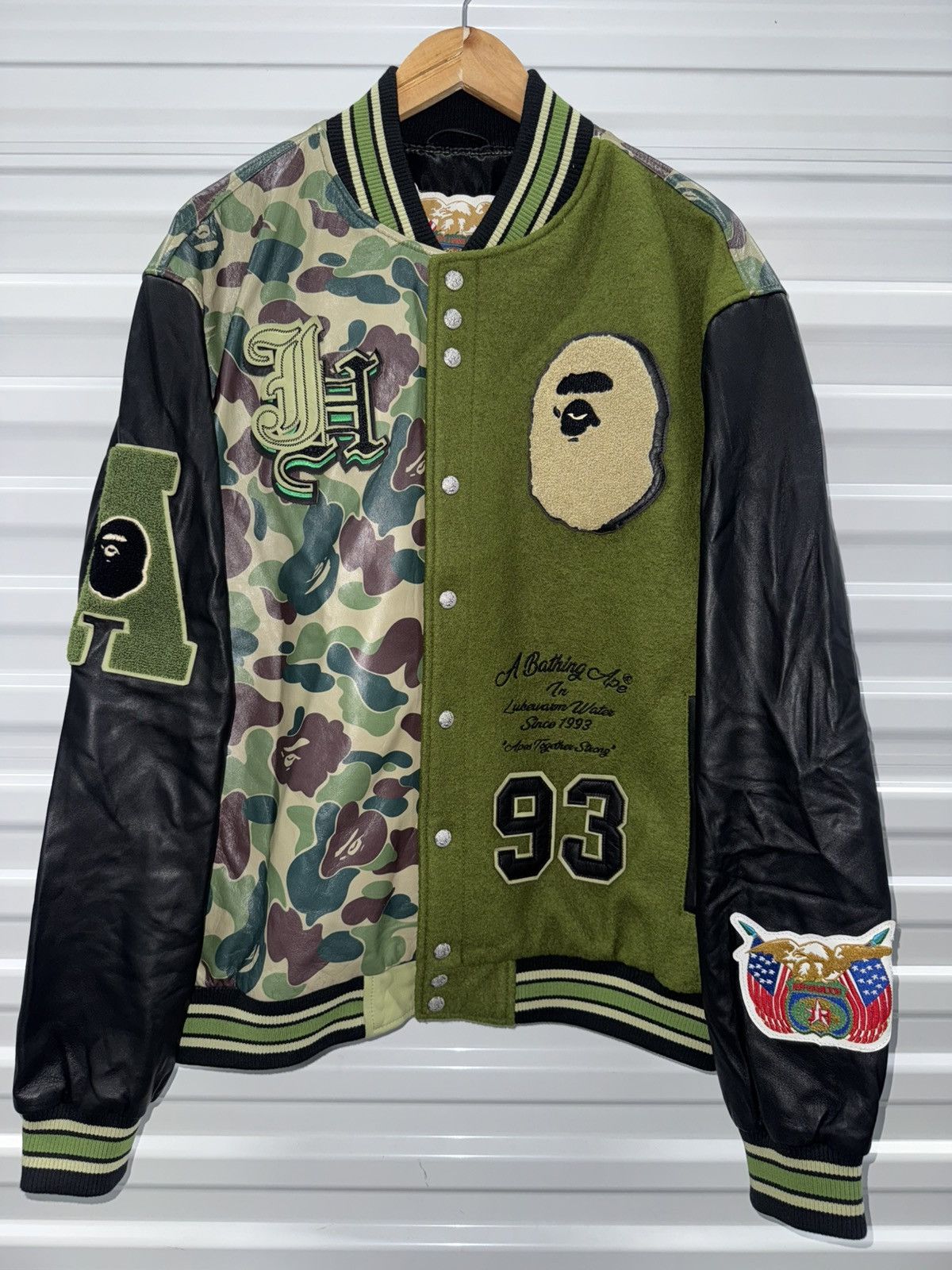 Bape Size XL Jeff Hamilton X Bape A Bathing Ape Leather Jacket Size US XL / EU 56 / 4 - 1 Thumbnail