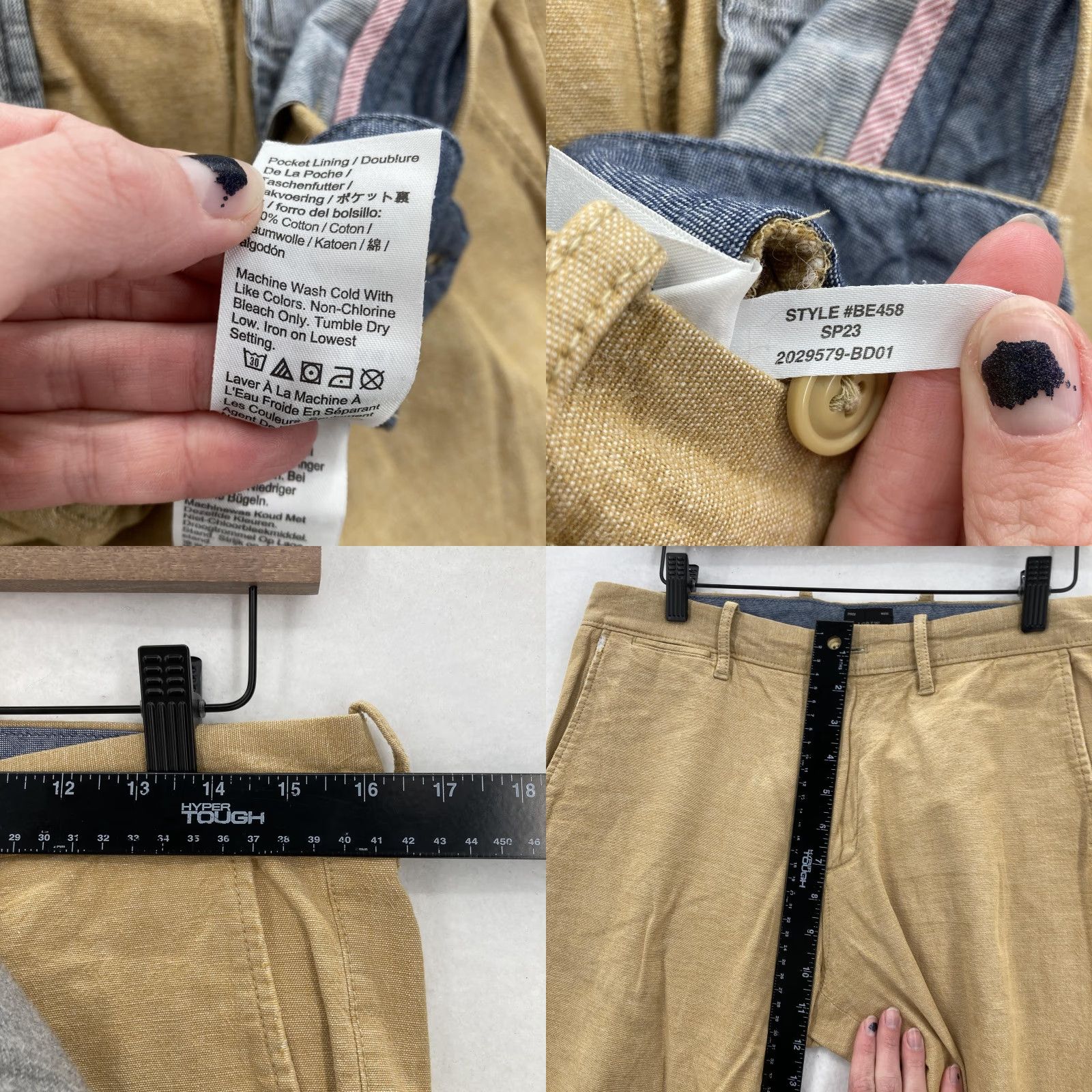 J.Crew J.CREW 770 Straight Chino Pants Mens 30x30 Khaki Tan Cotton Linen Stretch Casual Beige Size US 30 / EU 46 - 8 Thumbnail
