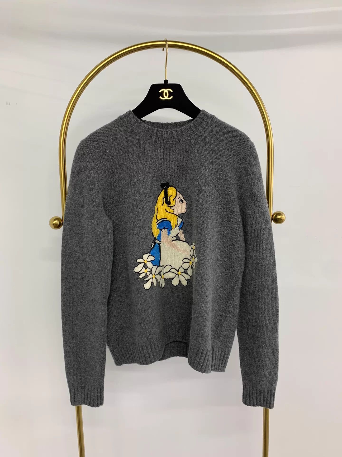 Miu Miu MiuMiu Gray Alice Print Sweater Size S / US 4 / IT 40 - 1 Thumbnail