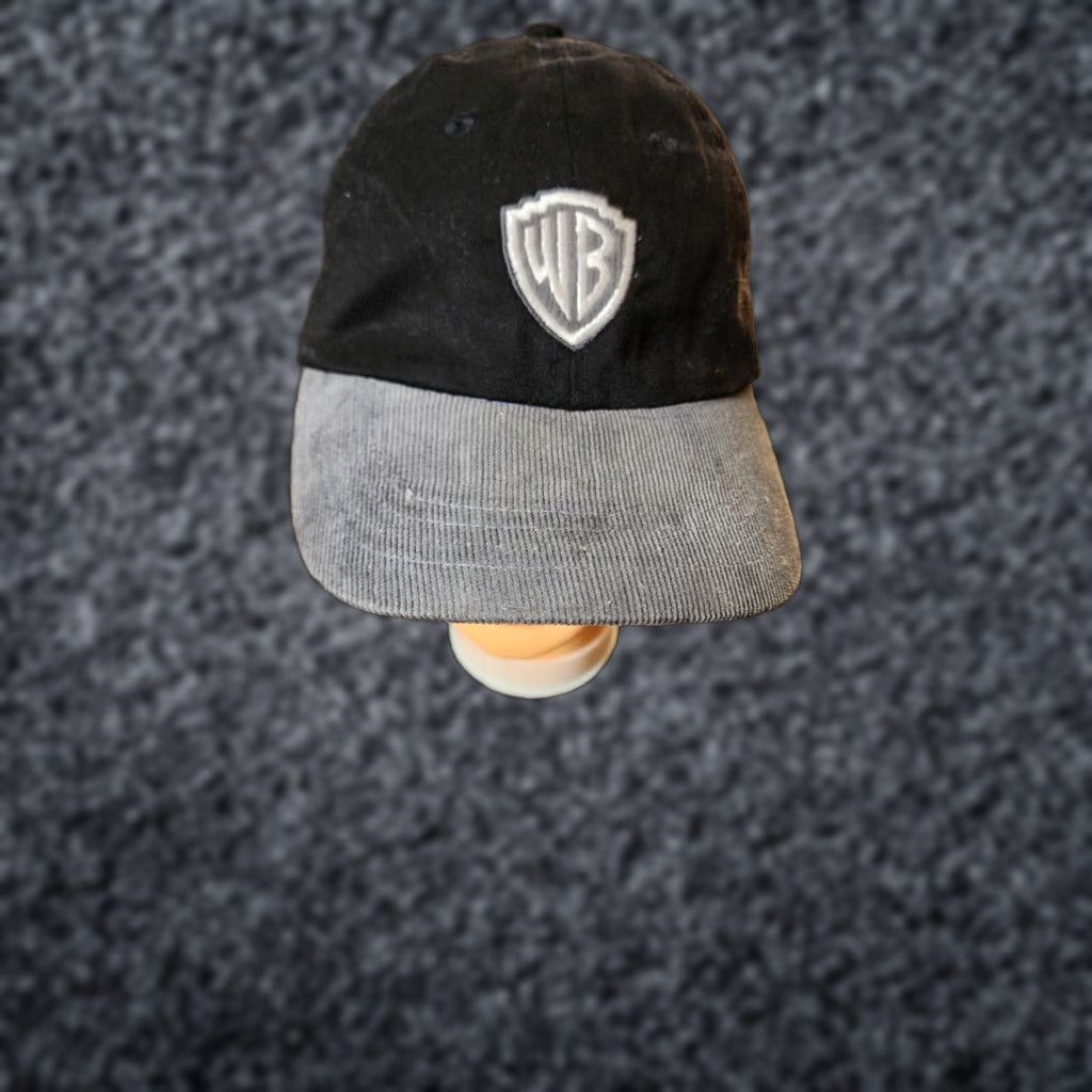 Vintage VINTAGE Warner Bros Studios Corduroy Adjustable Baseball Cap Hat Black 1990s Mens Size ONE SIZE - 1 Thumbnail