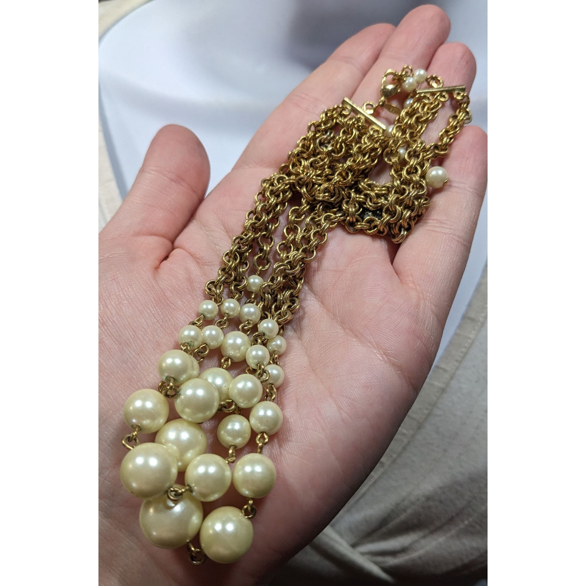 Other Vintage Glam Avon Cream And Gold Tone Fuax Pearl Layered Cha Size ONE SIZE - 5 Thumbnail