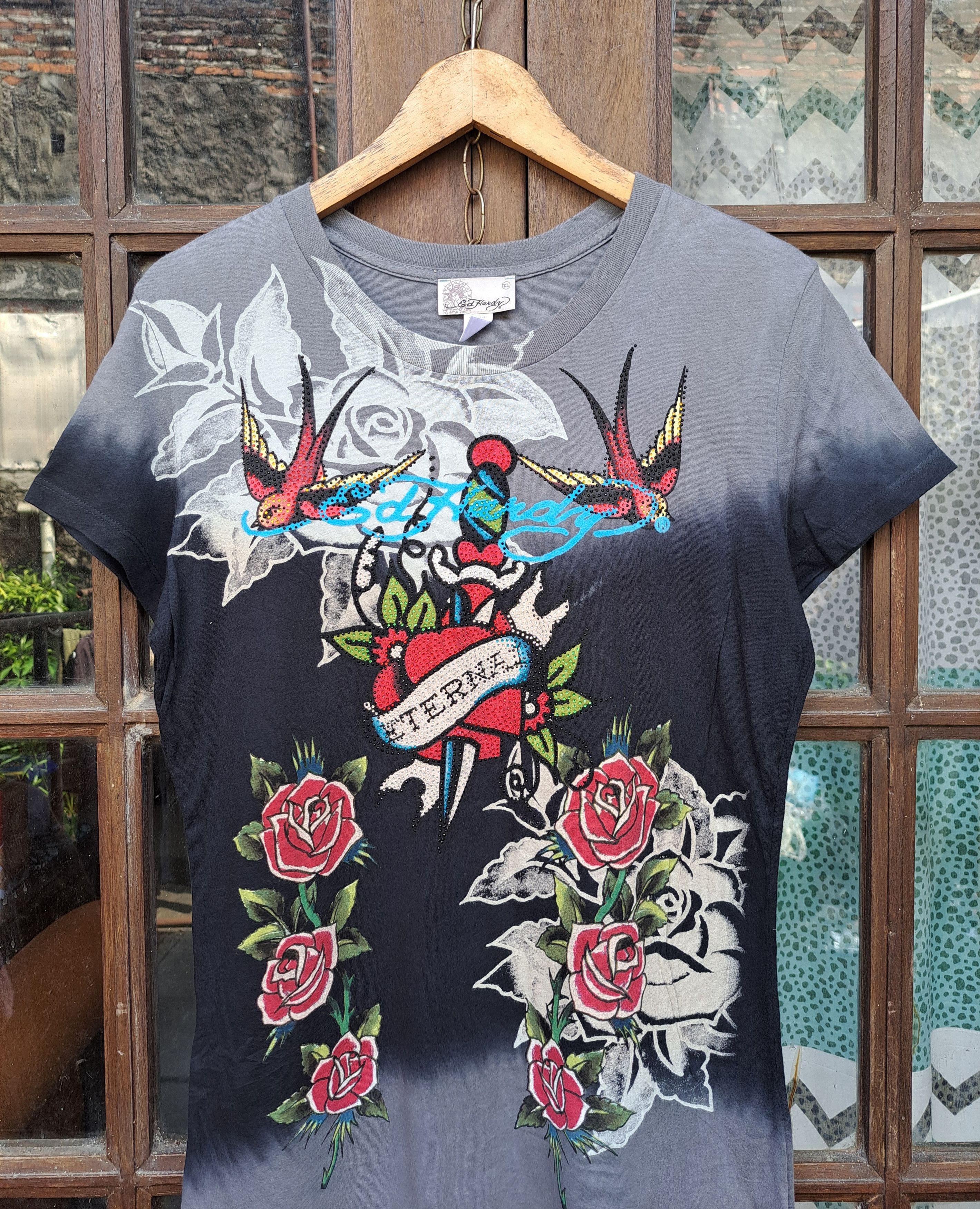 Ed Hardy Vintage Y2K Ed Hardy by Christian Audiger Tshirt Tunic Women Size XL / US 12-14 / IT 48-50 - 2 Thumbnail