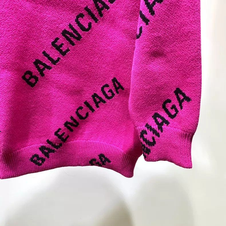Balenciaga Balenciaga Fuchsia Full Print Knit Sweater Size US XS / EU 42 / 0 - 6 Thumbnail
