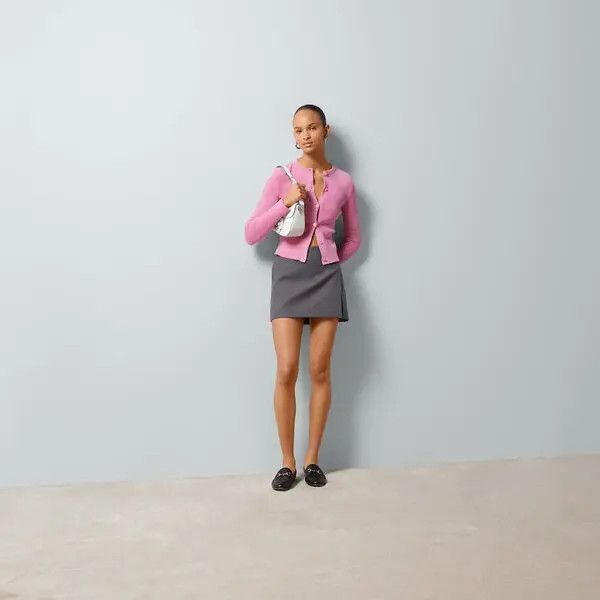 Gucci o1la5ras0526 Viscose Cardigan With Crystal G in Pink Size L / US 10 / IT 46 - 2 Thumbnail