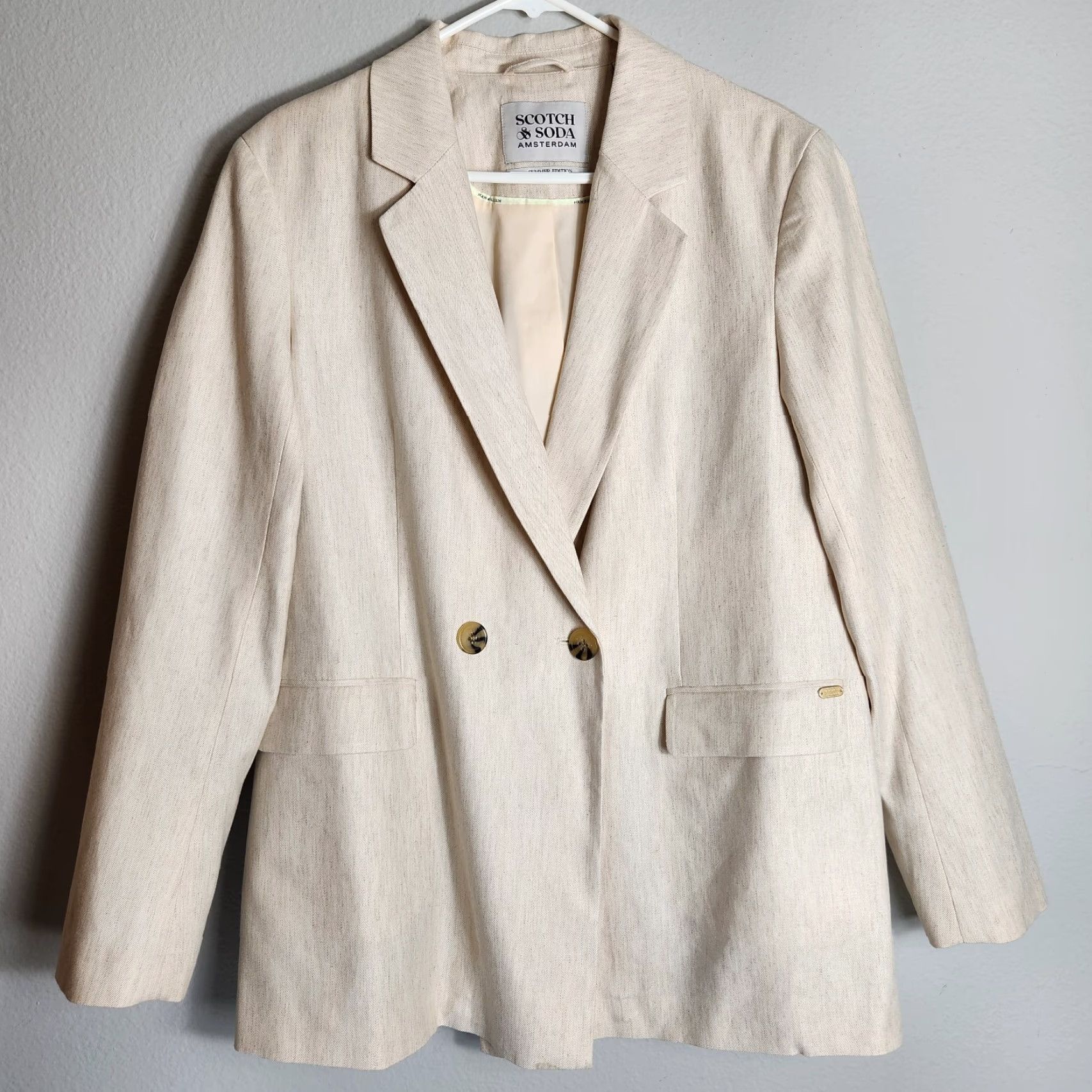 Scotch & Soda Scotch & Soda Mens L Summer Edition Unconstructed Double Breasted Blazer Size 42R - 2 Thumbnail