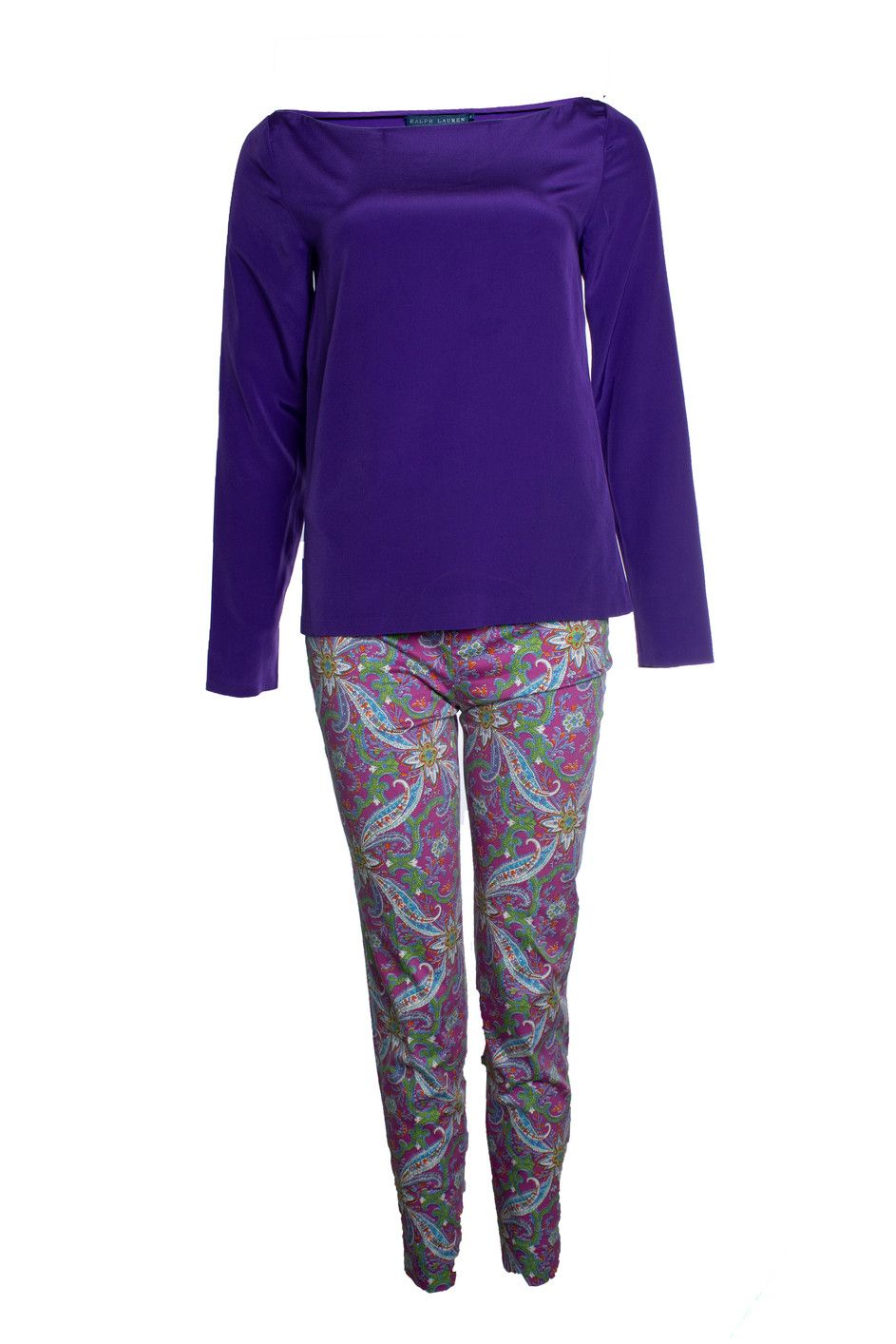 Ralph Lauren Ralph Lauren, Purple set with paisley print Size 27" / US 4 / IT 40 - 1 Thumbnail