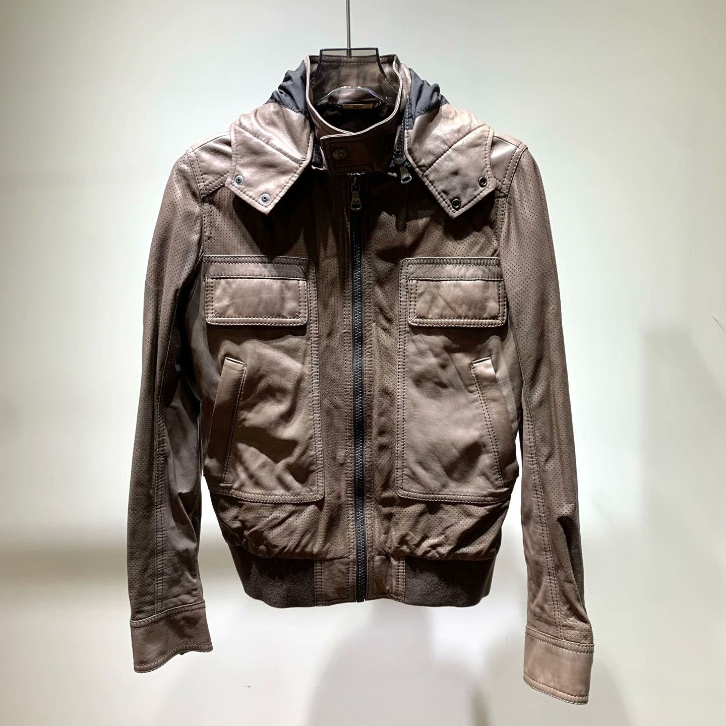 Dolce & Gabbana Dolce & Gabbana Leather Brown Leather Jacket 44 Men Size US L / EU 52-54 / 3 - 1 Thumbnail