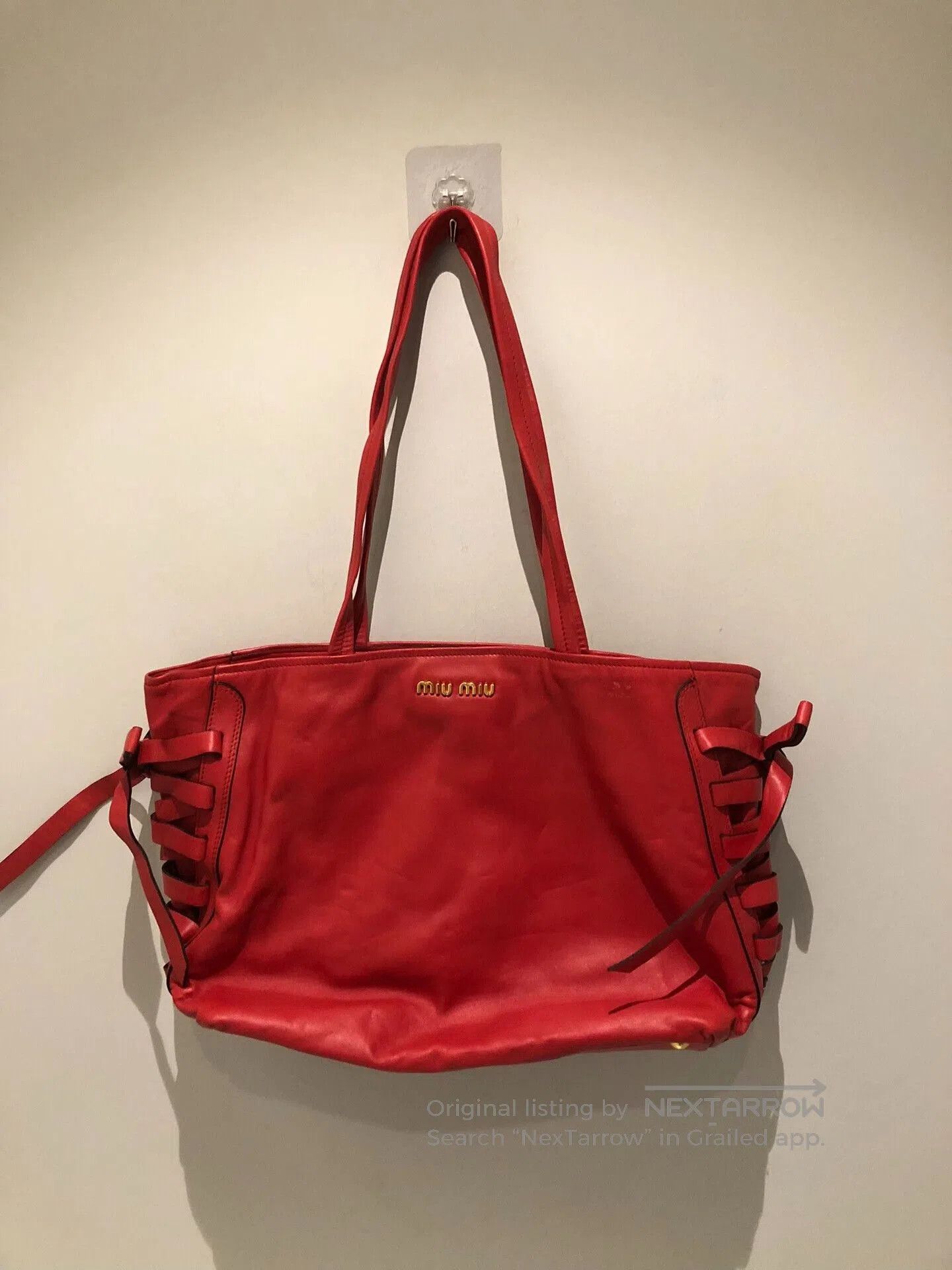 Miu Miu Bow Strap Tote Bag.