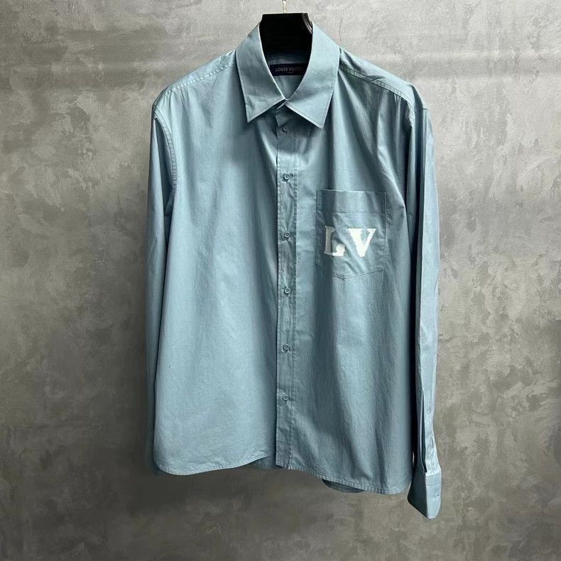 Louis Vuitton louis vuitton Blue printed logo long-sleeved shirt 2502-Nex Size US L / EU 52-54 / 3 - 1 Thumbnail