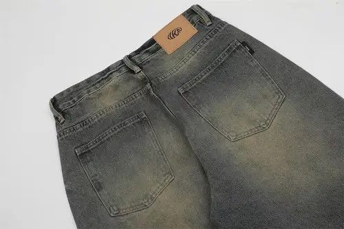 Jean Men's American street distressed retro trend washed jeans Size US 32 / EU 48 - 4 Thumbnail