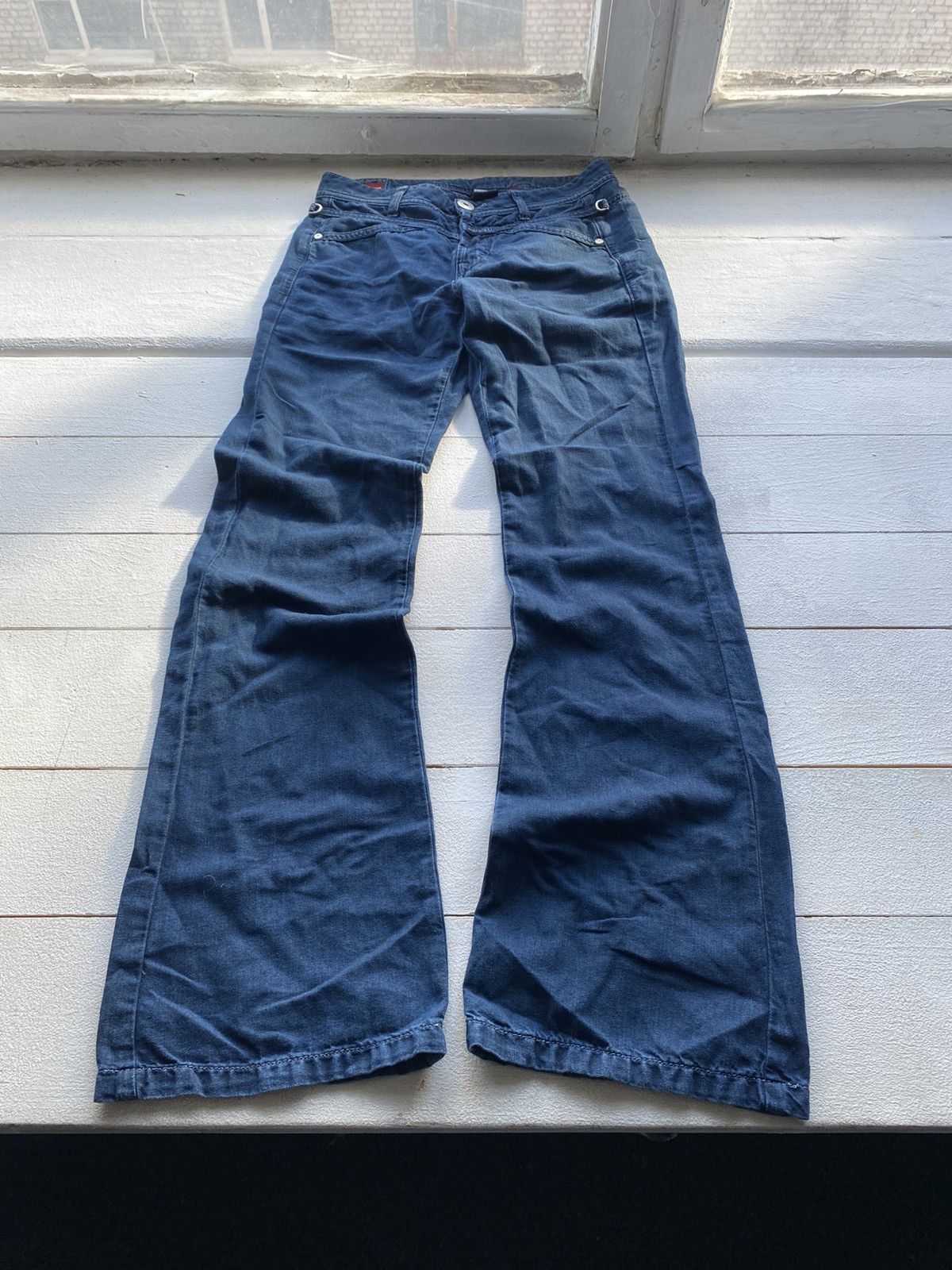 Marithe + Francois Girbaud 90s Marithe Francois Girbaud Flare Bottom Womens Jeans Size 28" / US 6 / IT 42 - 1 Thumbnail