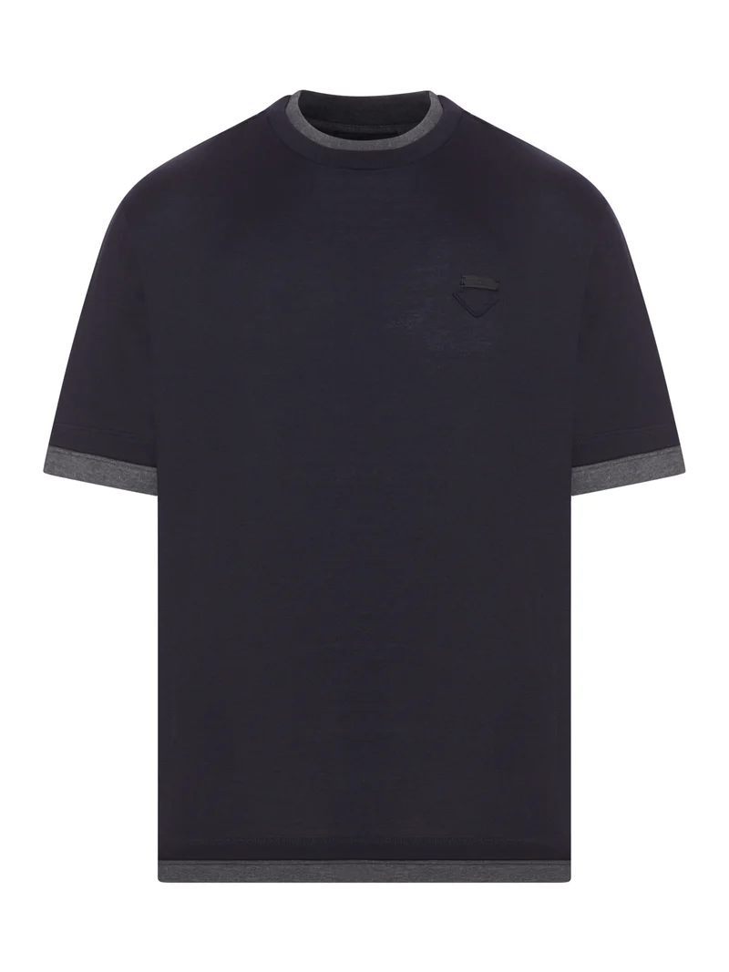 Prada PRADA Blue/Anthracite Cotton T-shirt New & Authentic Size US L / EU 52-54 / 3 - 1 Thumbnail
