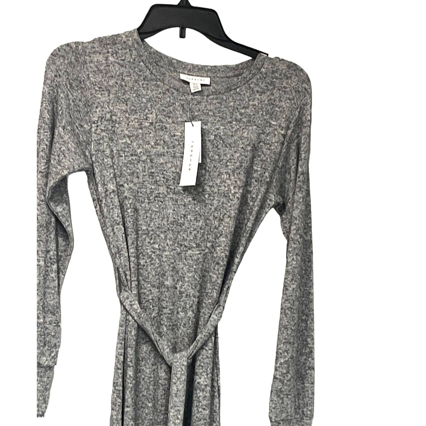 Topshop Topshop Long Sleeve Knit Midi Dress In Grey, US 4 Size S / US 4 / IT 40 - 6 Thumbnail