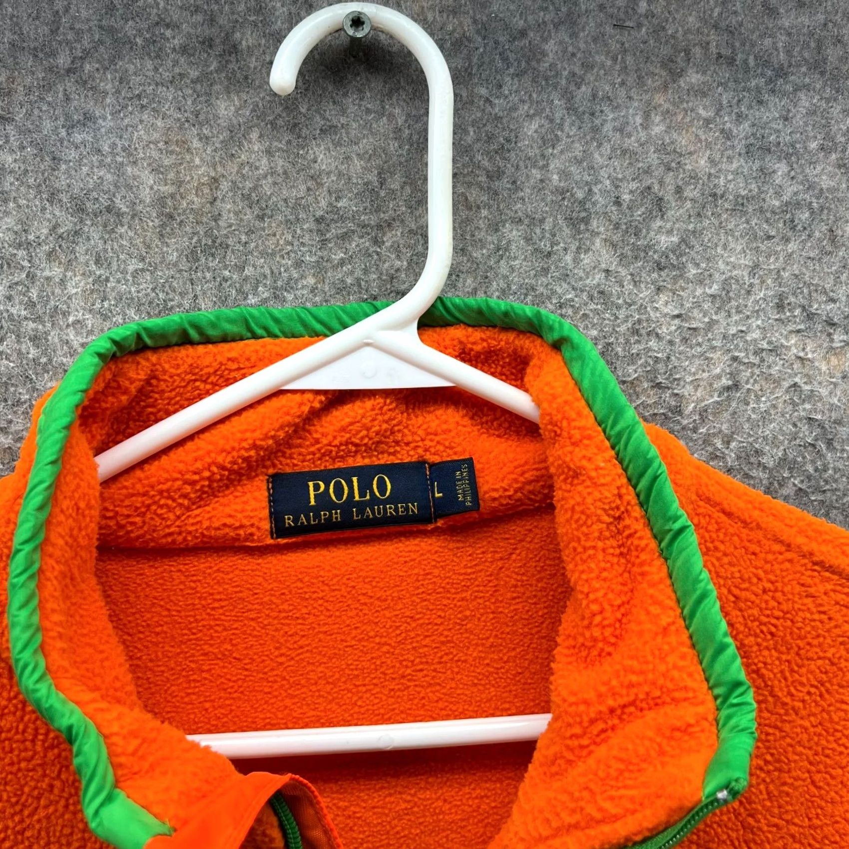 Polo Ralph Lauren VINTAGE Polo Ralph Lauren Hoodie/Fleece Pullover Sweatshirt Jacket 1/2 Zip Orange Men Large MENS Regular/Adult Large Size US L / EU 52-54 / 3 - 7 Thumbnail