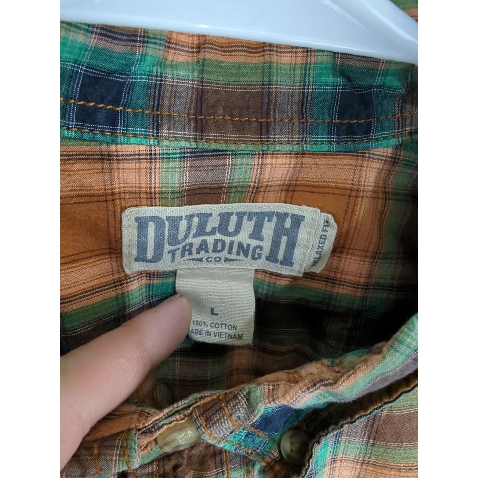 Duluth Trading Company Duluth Trading Button Front Shirt Button-Down Collar L Multicolor Plaid Cotton Relaxed Fit Men Regular XS? Not allowed. Size US L / EU 52-54 / 3 - 2 Thumbnail
