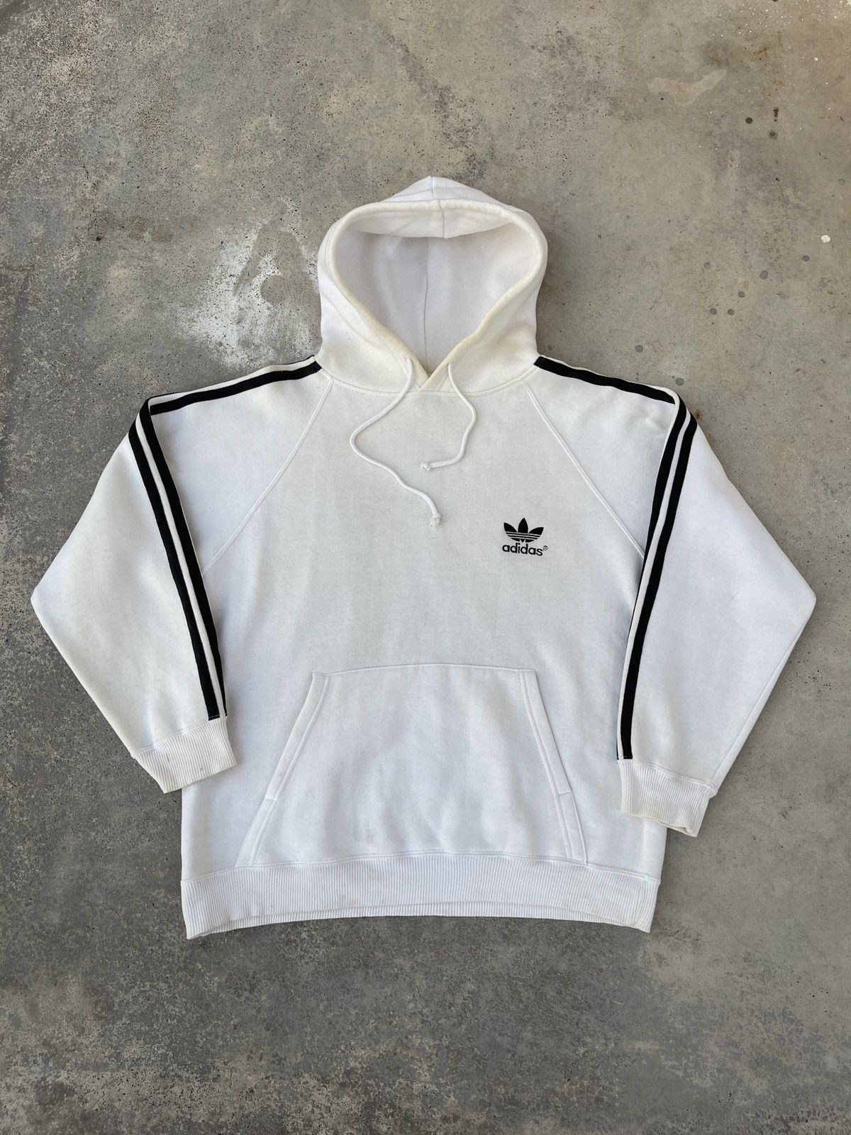 Adidas × Vintage Vintage Adidas Three Stripes Pull Over Hoodie Size US L / EU 52-54 / 3 - 1 Thumbnail