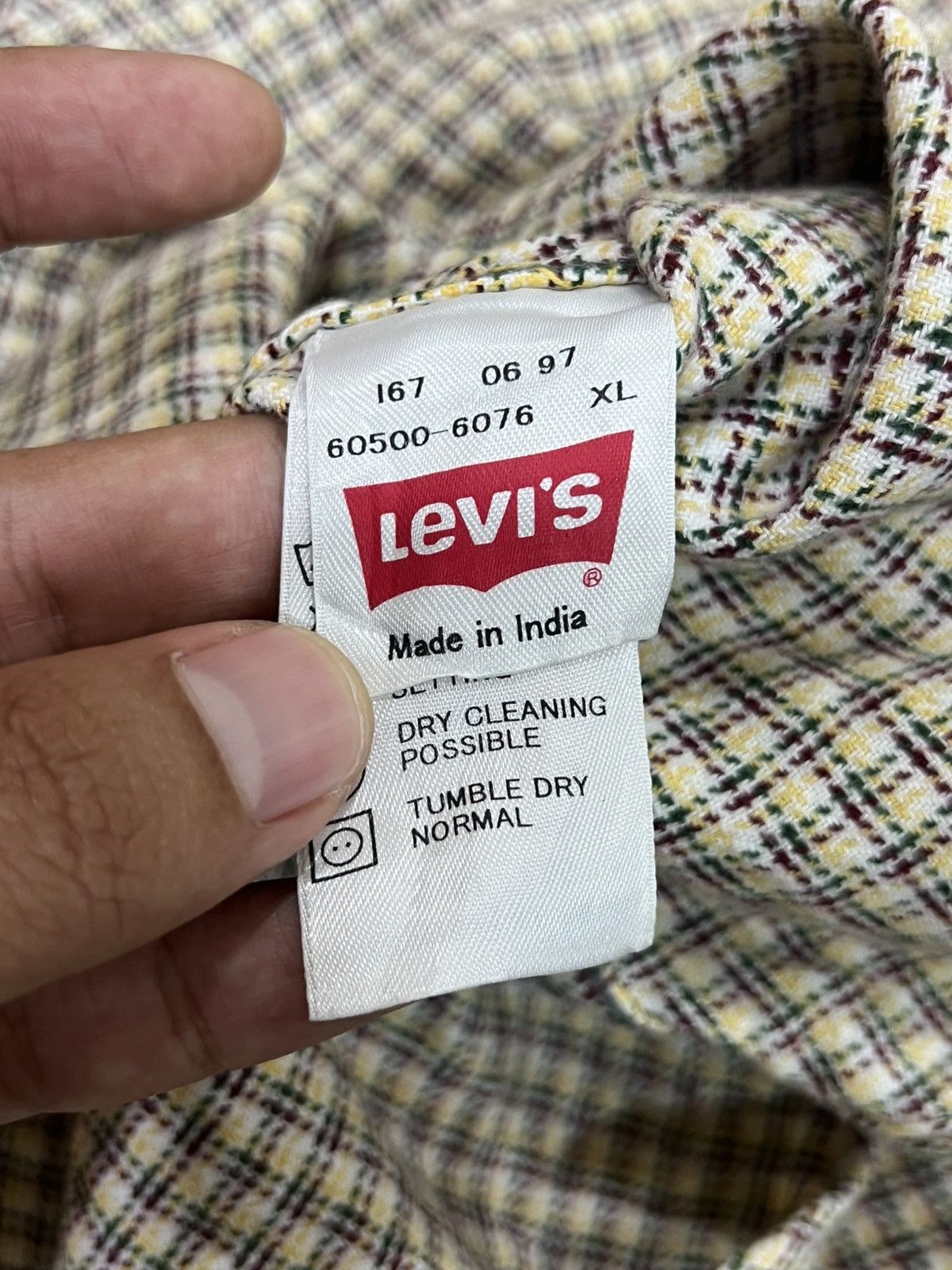 Levi's Vintage Clothing Vtg 90's Levis Double Pocket Flannel Shirt Size US XL / EU 56 / 4 - 6 Thumbnail