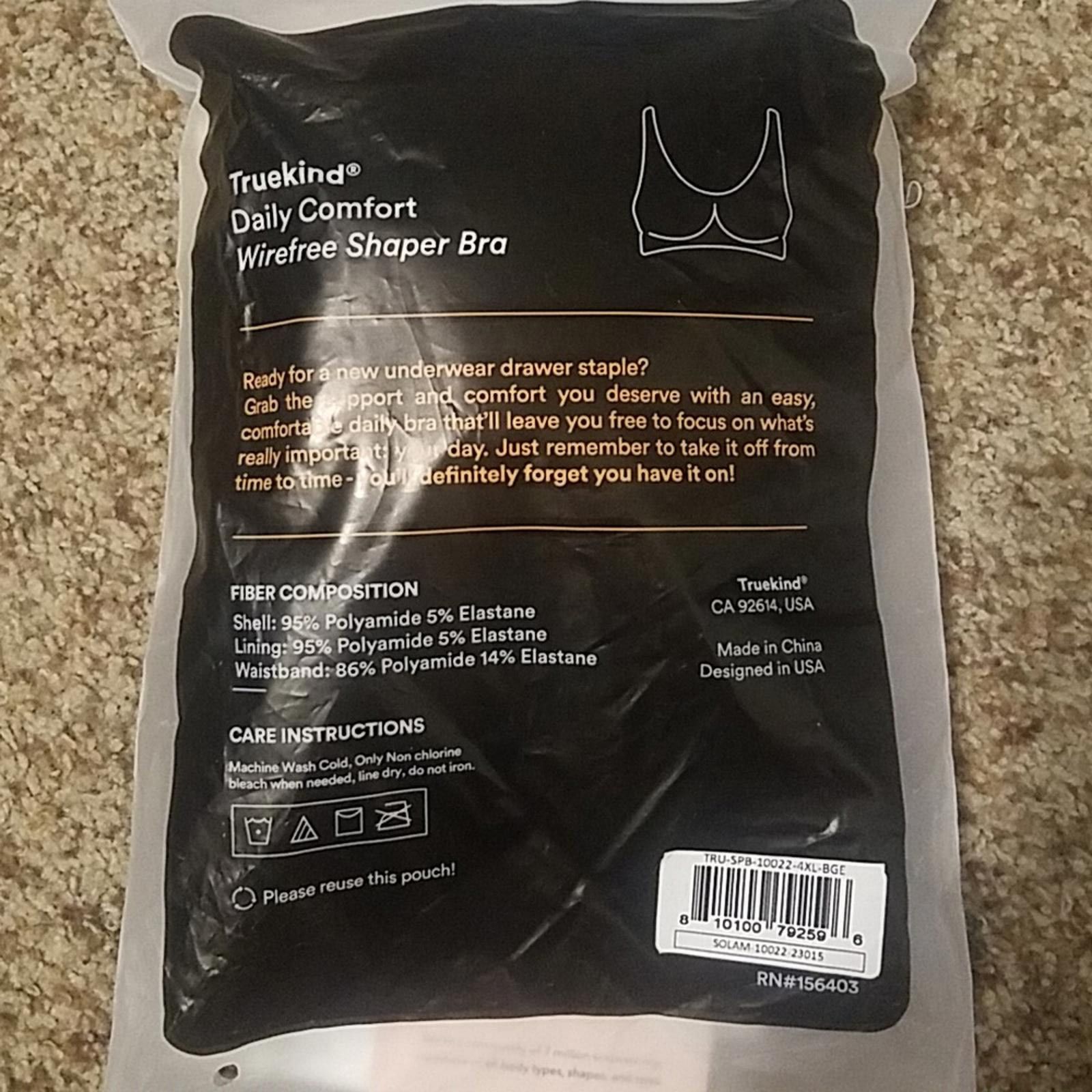 Other NWT Truekind Black Shaper Bra 4XL Beige Size ONE SIZE - 2 Thumbnail