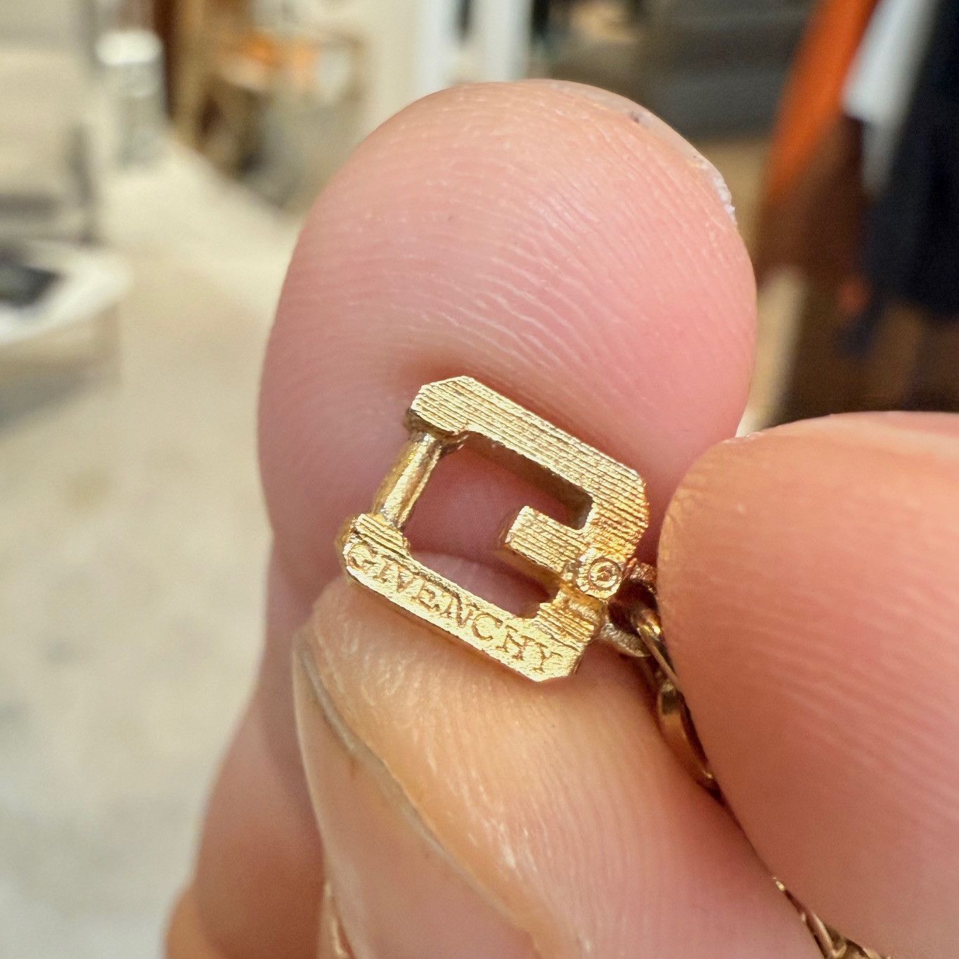 Givenchy Vintage Gold Chain Faux Coral Crystal Necklace