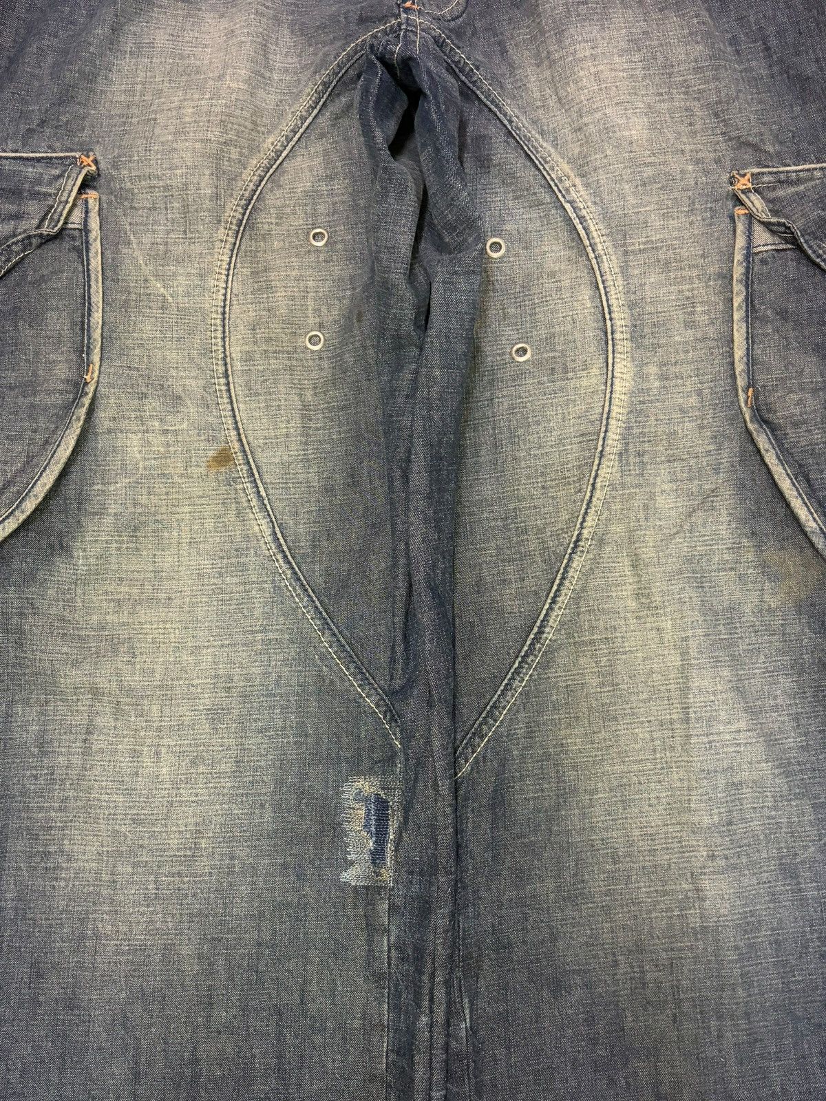 Post Overalls Vintage Post + Mud Wash Cargo Wide Leg Baggy Jeans Size US 36 / EU 52 - 3 Thumbnail