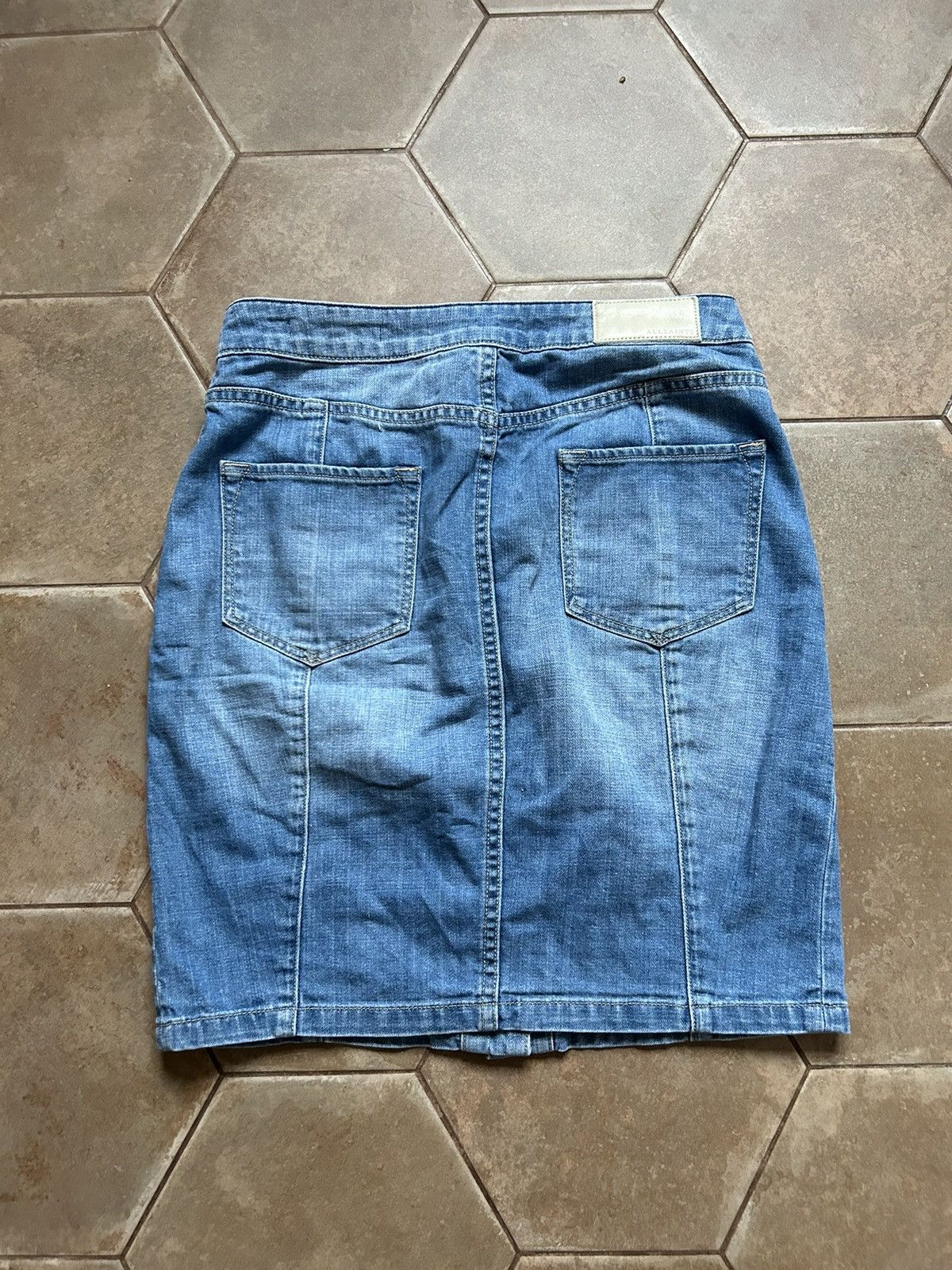 Allsaints × Japanese Brand × Vintage All saints vintage Y2K denim pleated skirt mini Size 27" / US 4 / IT 40 - 6 Thumbnail