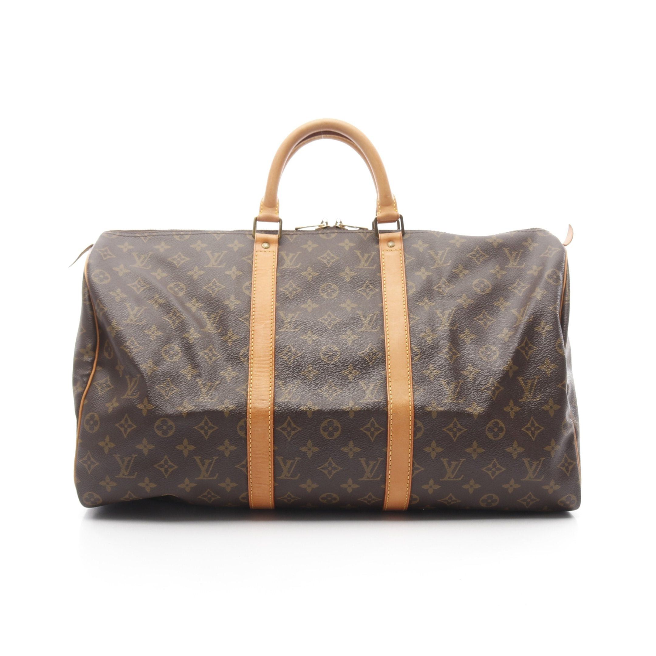 Louis Vuitton Louis Vuitton Keepall 50 Monogram Boston Bag Leather Brown Size ONE SIZE - 1 Thumbnail