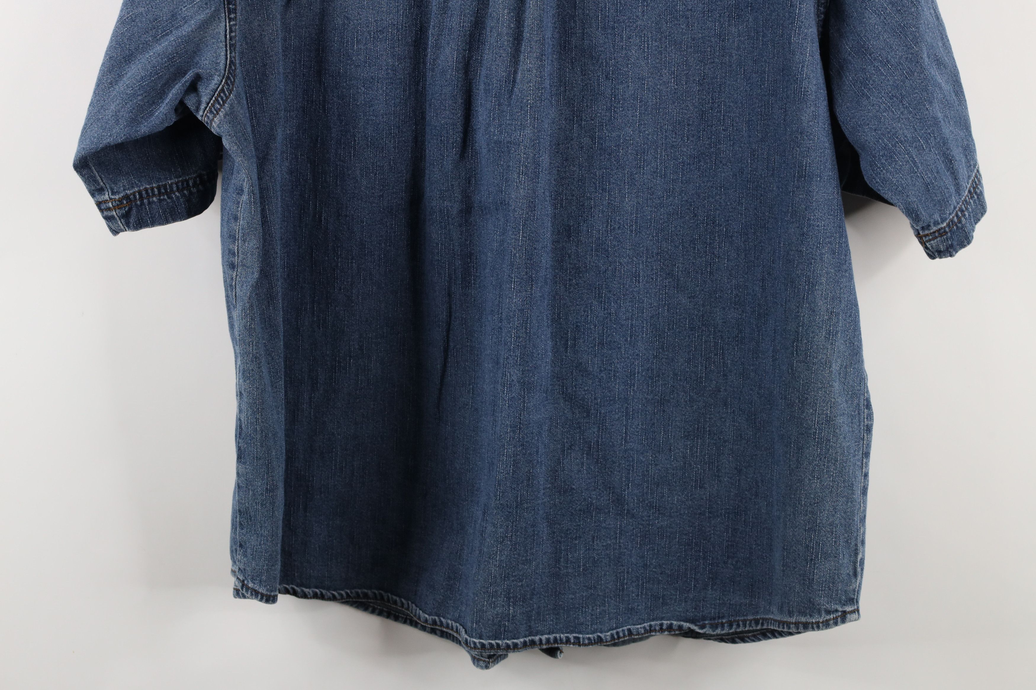 Harley Davidson × Vintage Vintage 90s Harley Davidson Denim Jean Button Shirt Cotton Size US XL / EU 56 / 4 - 12 Thumbnail