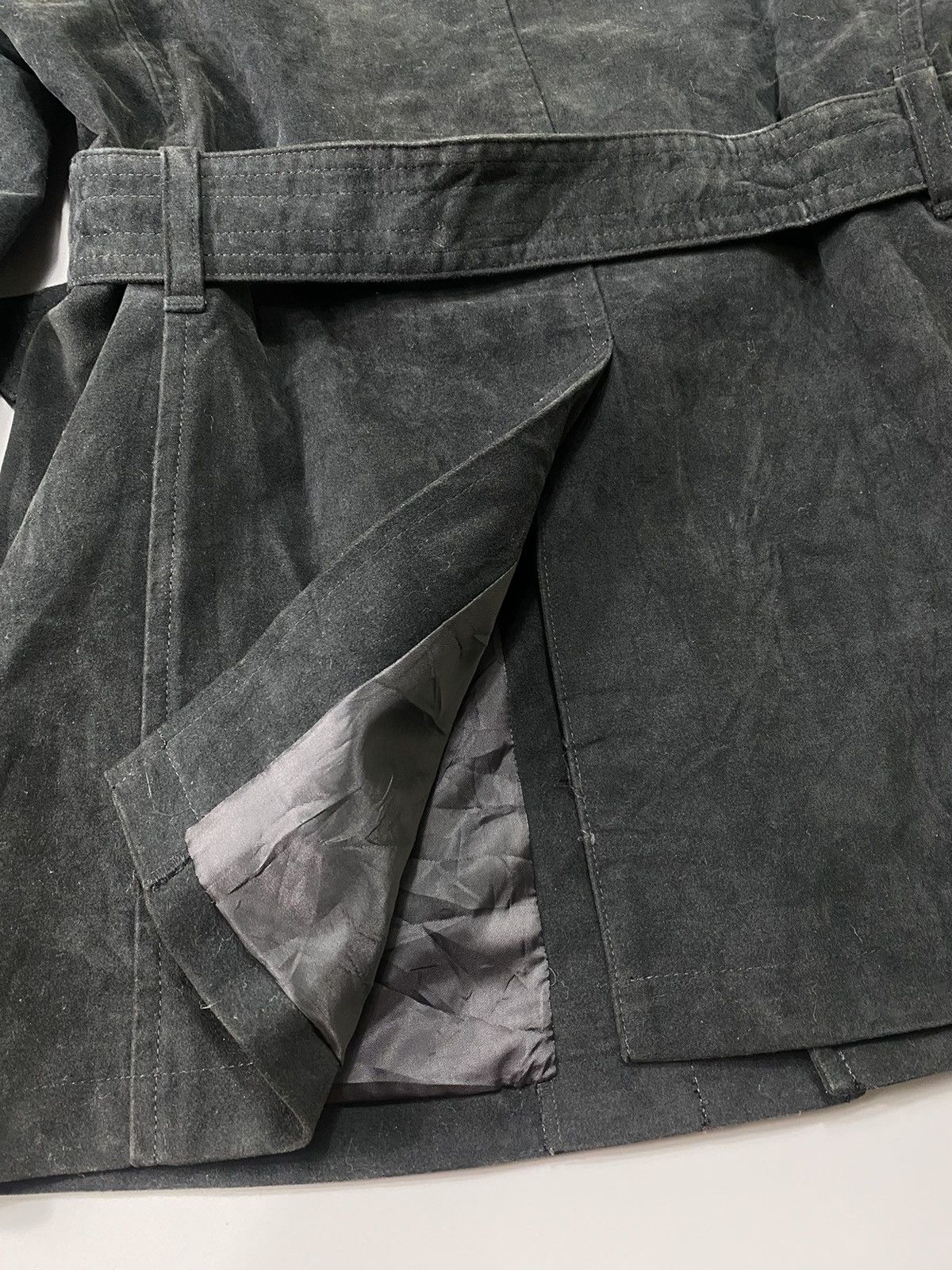 Japanese Brand Ined Homme By Yohji Yamamoto Belted Moleskin Coat Size US M / EU 48-50 / 2 - 15 Thumbnail