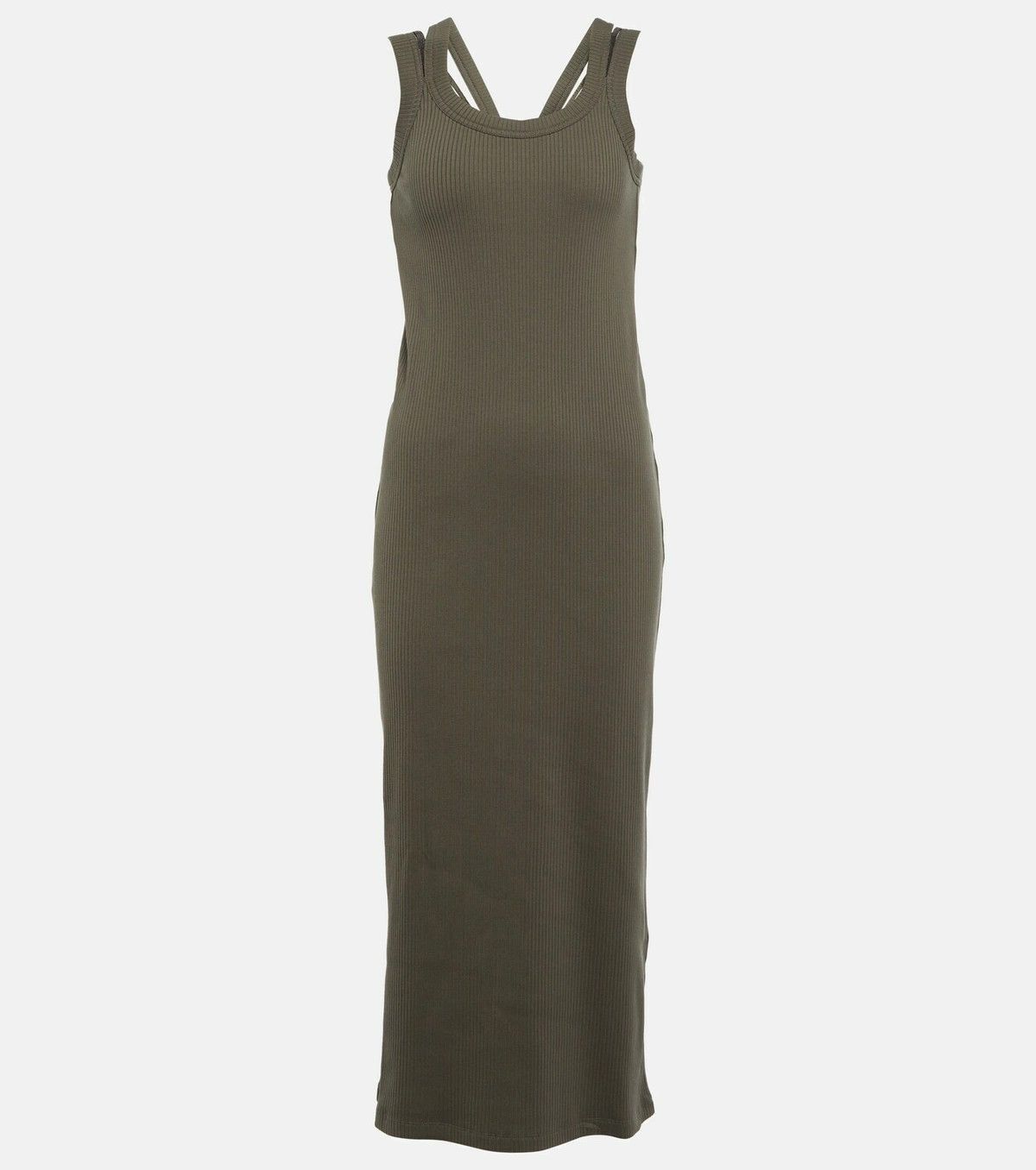 Brunello Cucinelli o1y0725 Midi Dress in Military Green Size L / US 10 / IT 46 - 1 Thumbnail